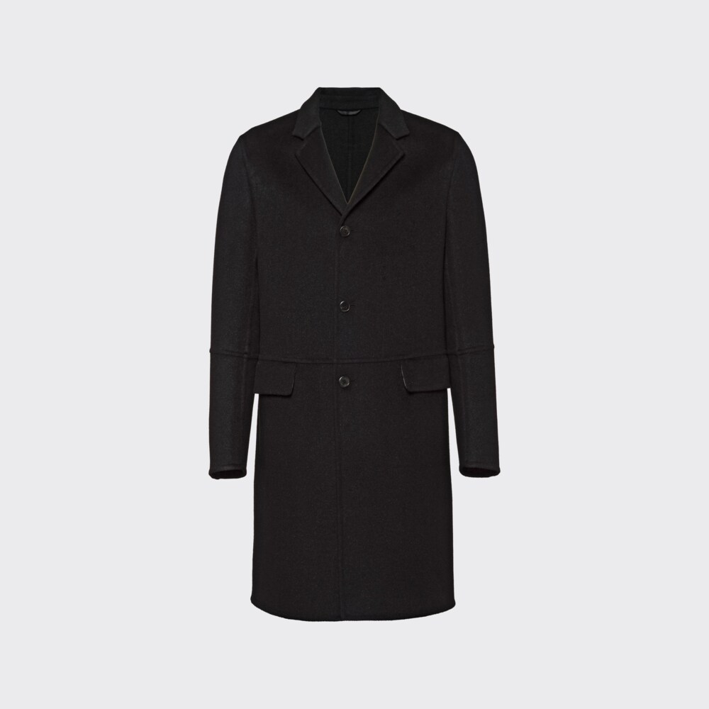 Black Wool and angora coat | Prada