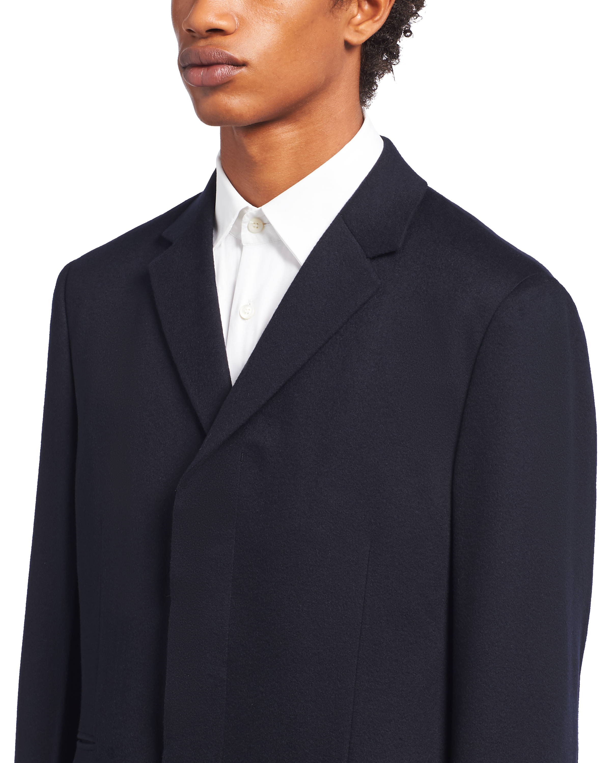 single breasted navy coat