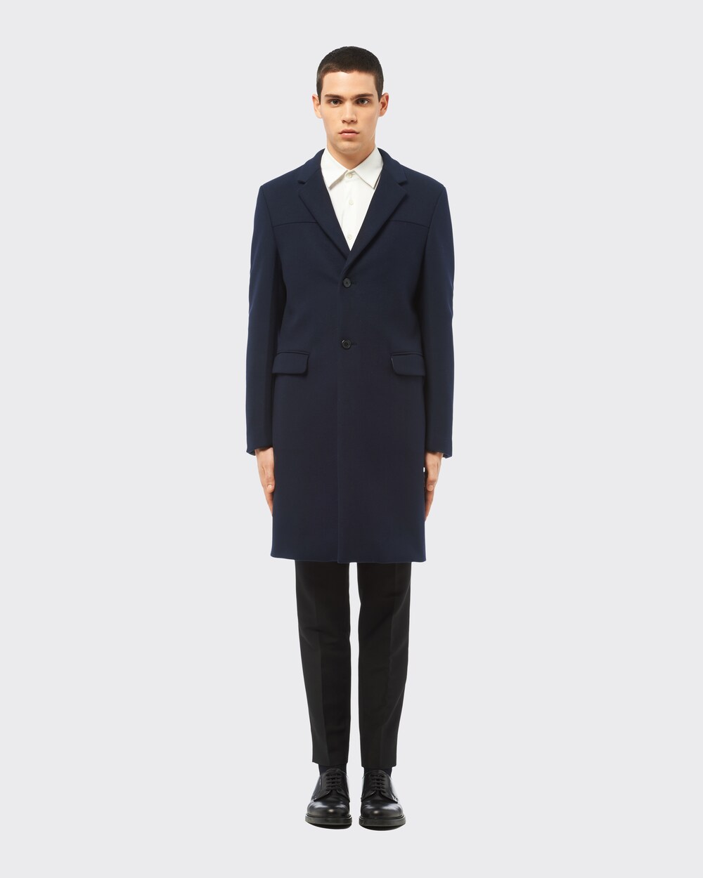 Navy Stretch cloth coat | Prada