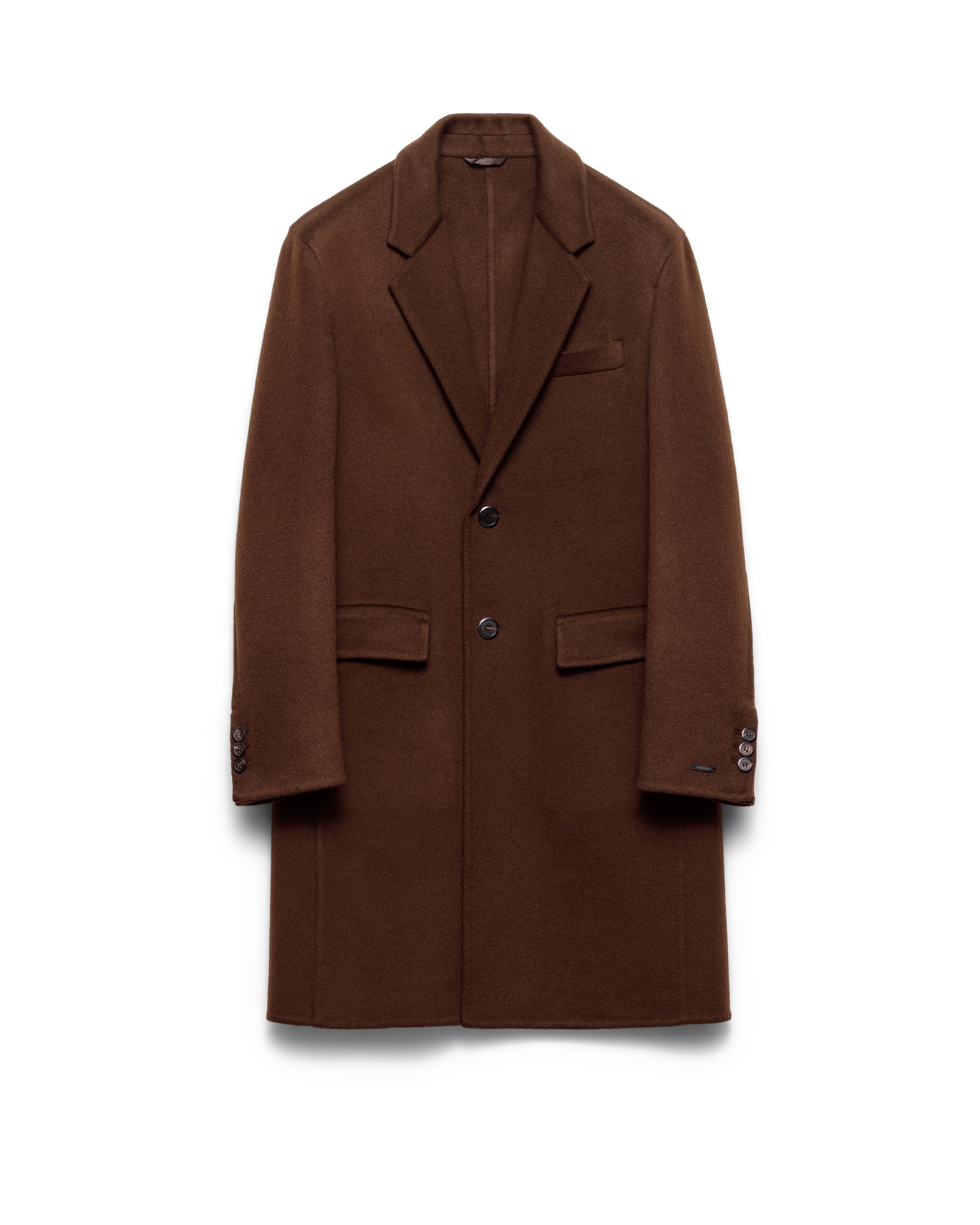 Prada Manteau Droit En Cachemire, Homme, Marron Cacao, Taille 52R