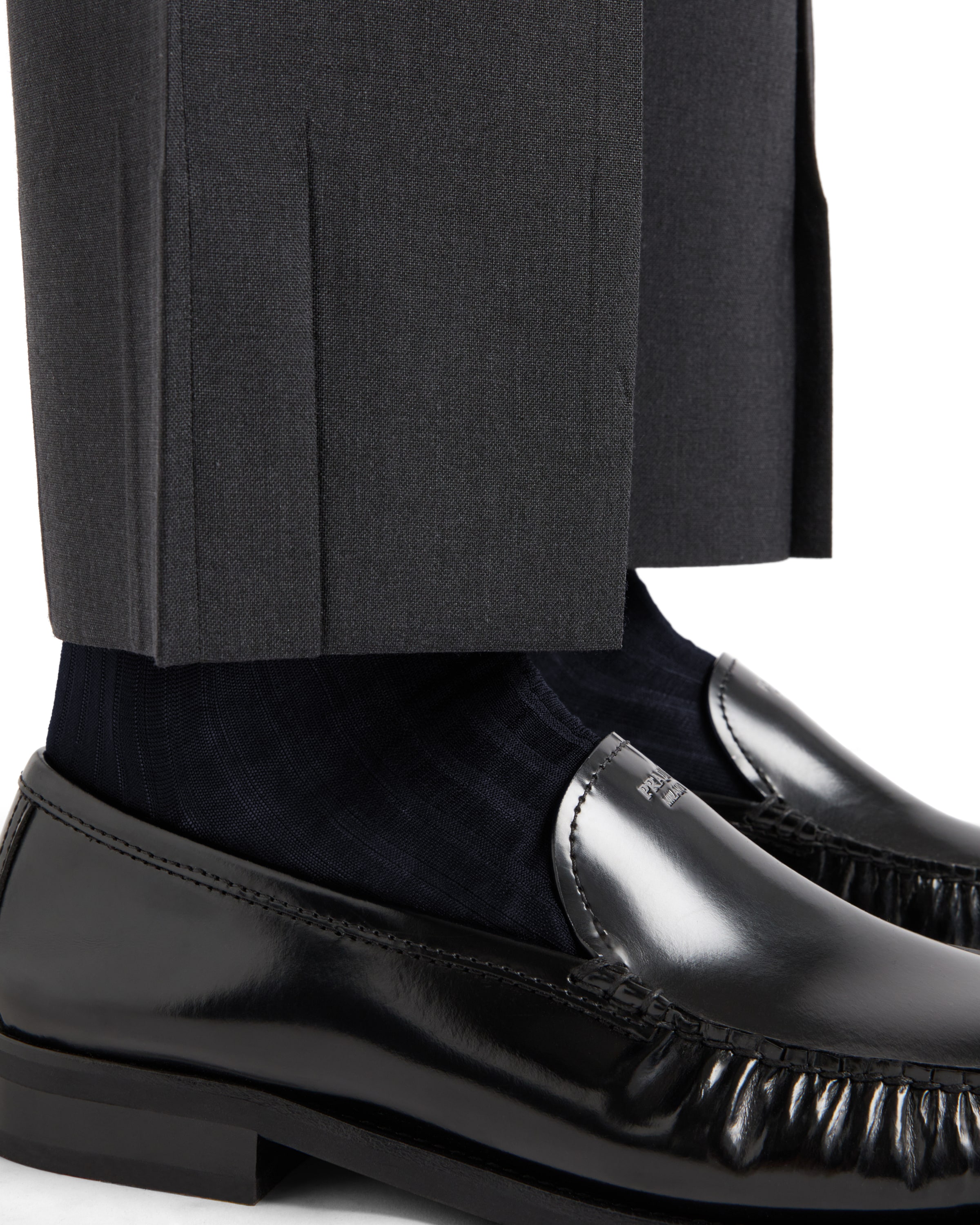 Prada Ribbed Knee-high Socks In Black