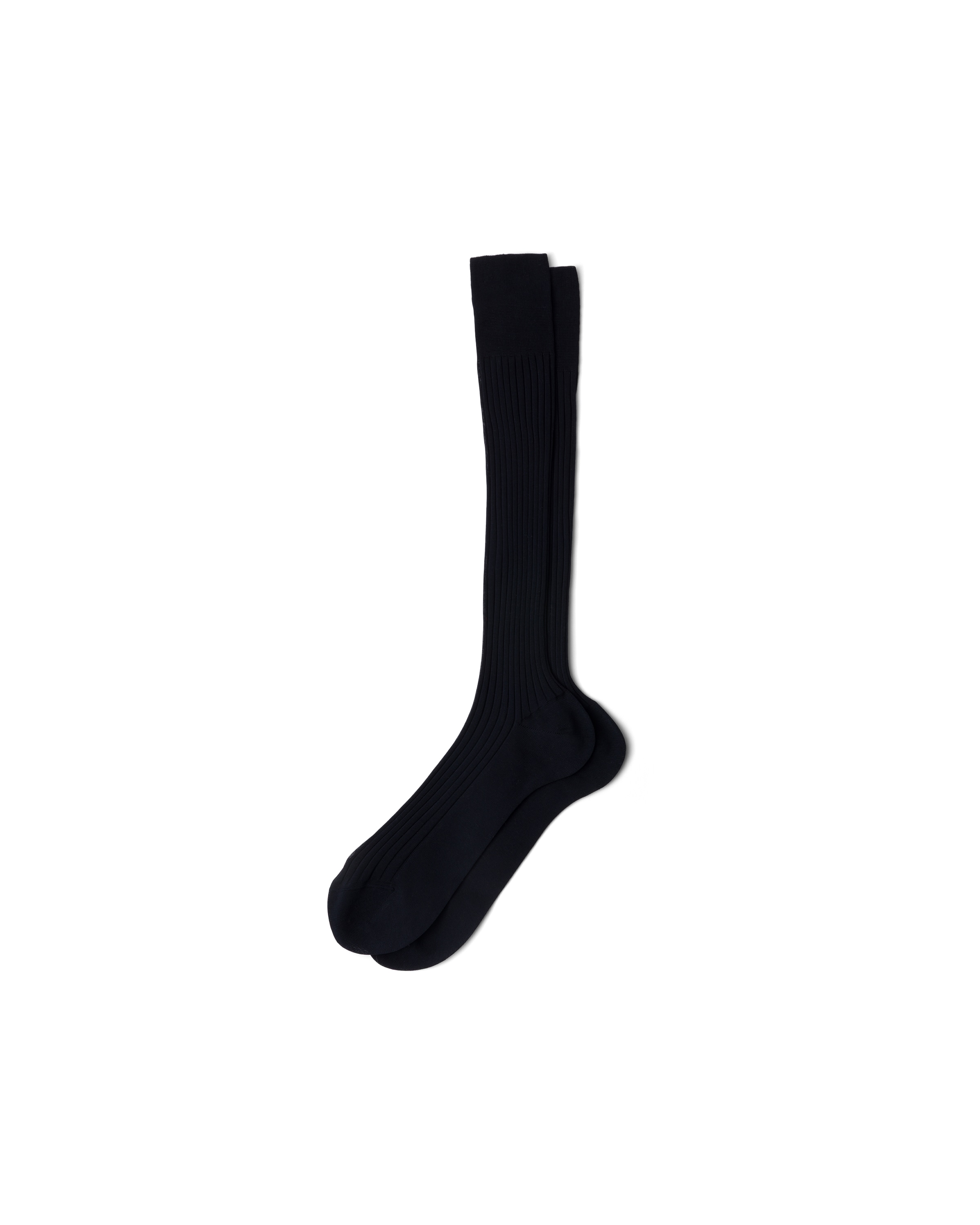 Prada Ribbed Knee-high Socks In Black