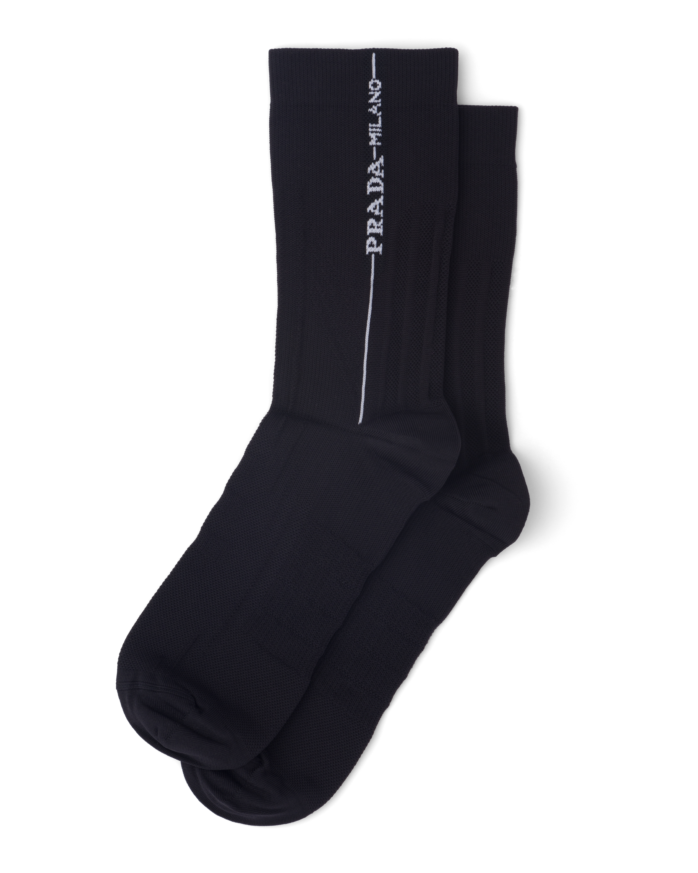 Black/white Nylon knit socks | Prada