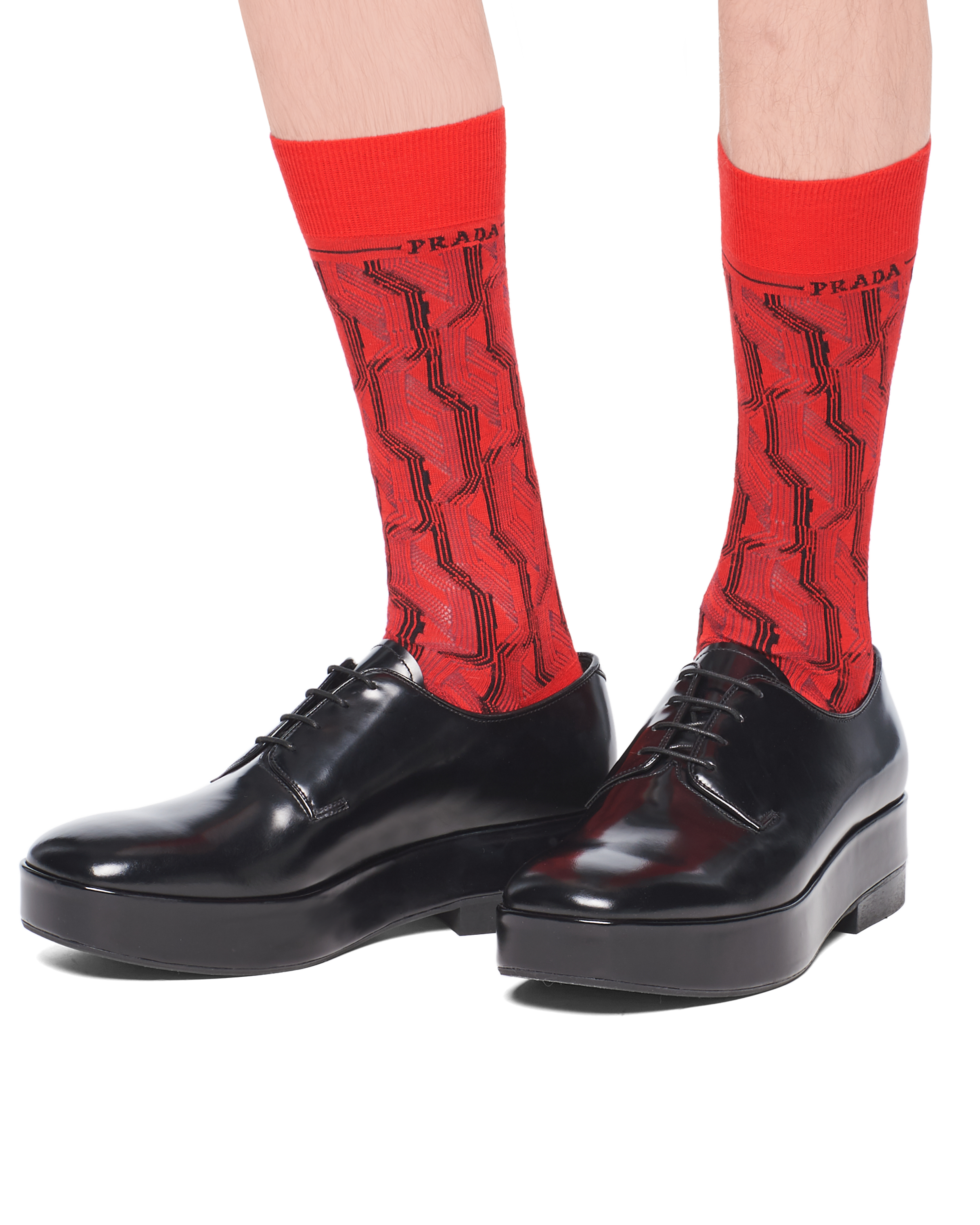 red fishnet ankle socks