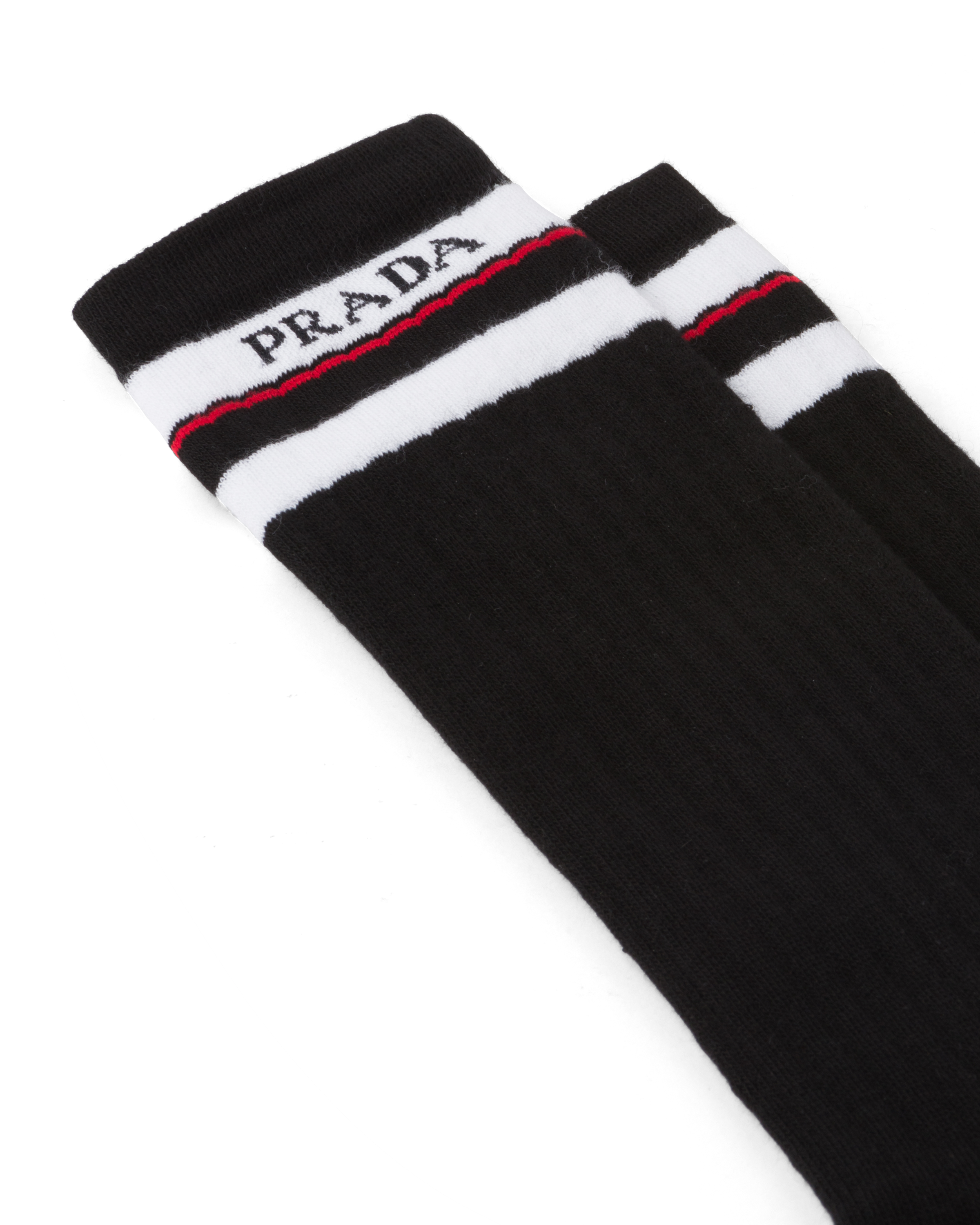 Black Cotton ankle socks | Prada