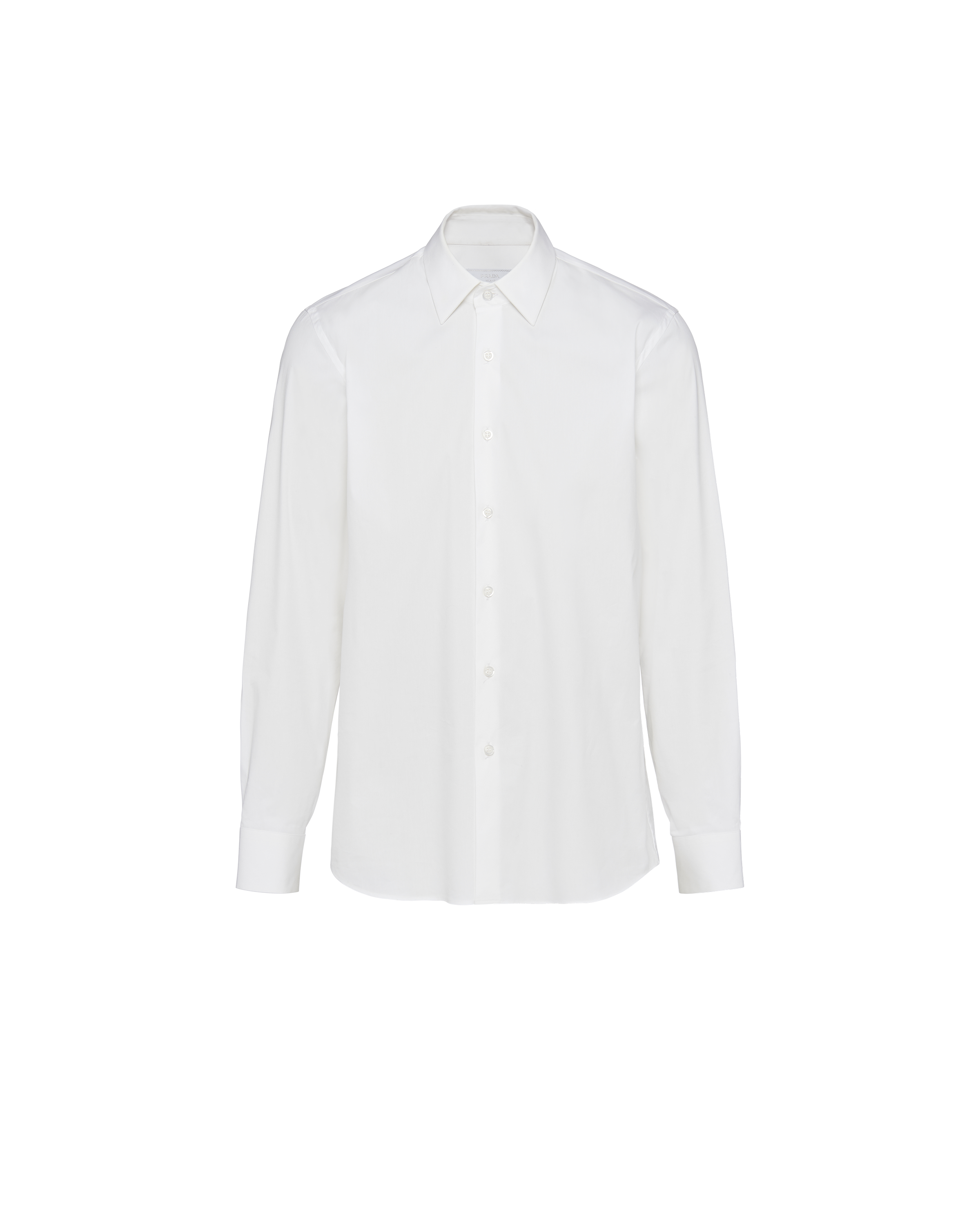 Shop Prada Stretch Cotton Shirt In White