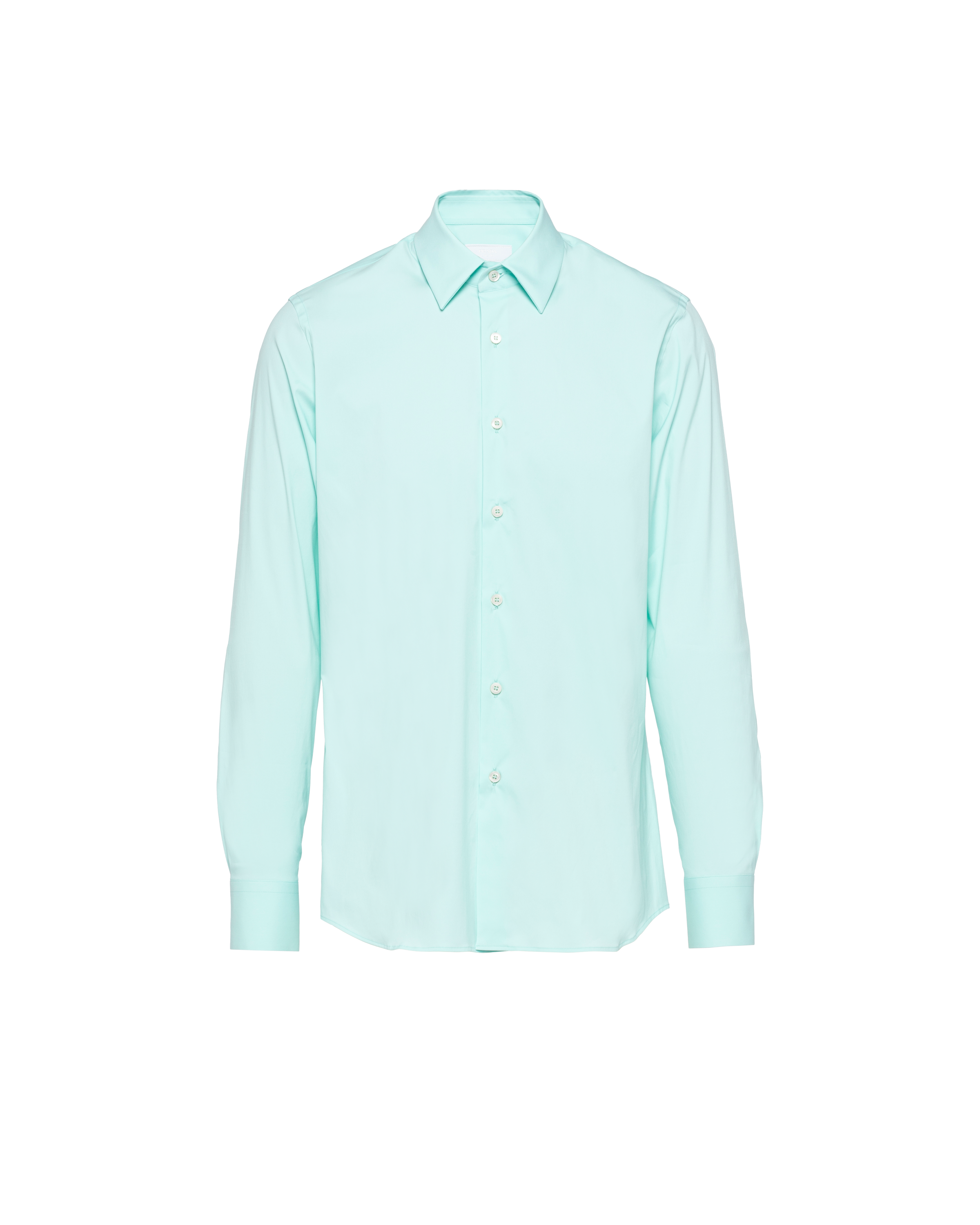 Prada Stretch Cotton Shirt In Chlorophyll Green