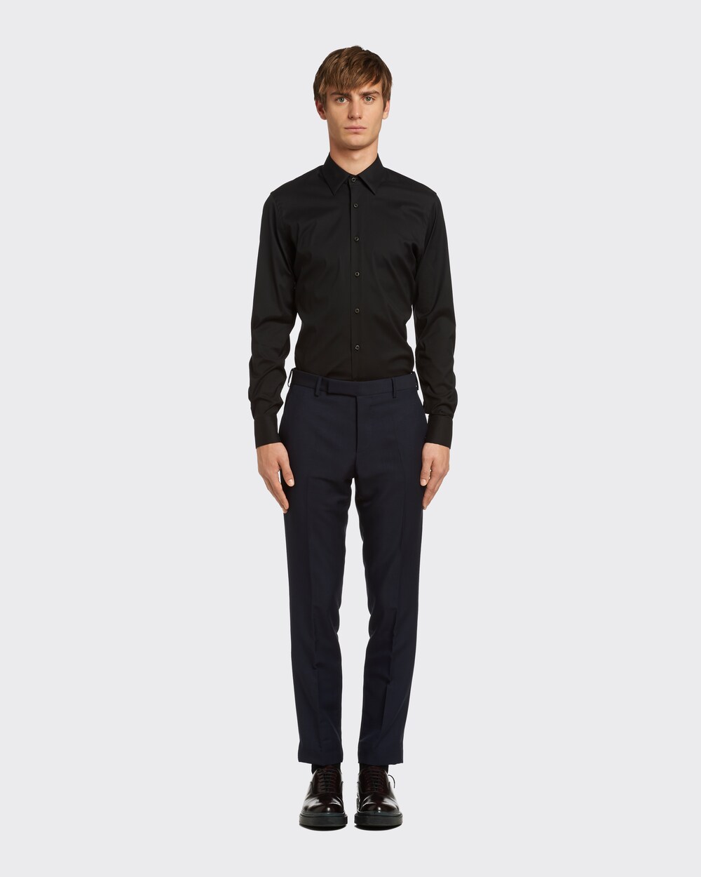 Black Stretch Poplin Shirt | Prada