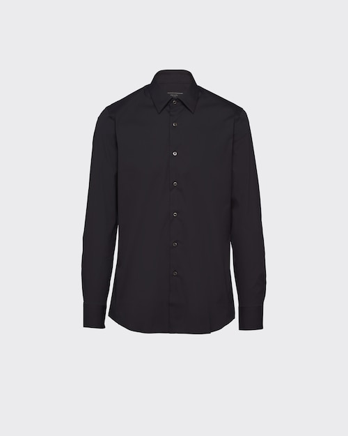 Black Stretch Poplin Shirt | Prada