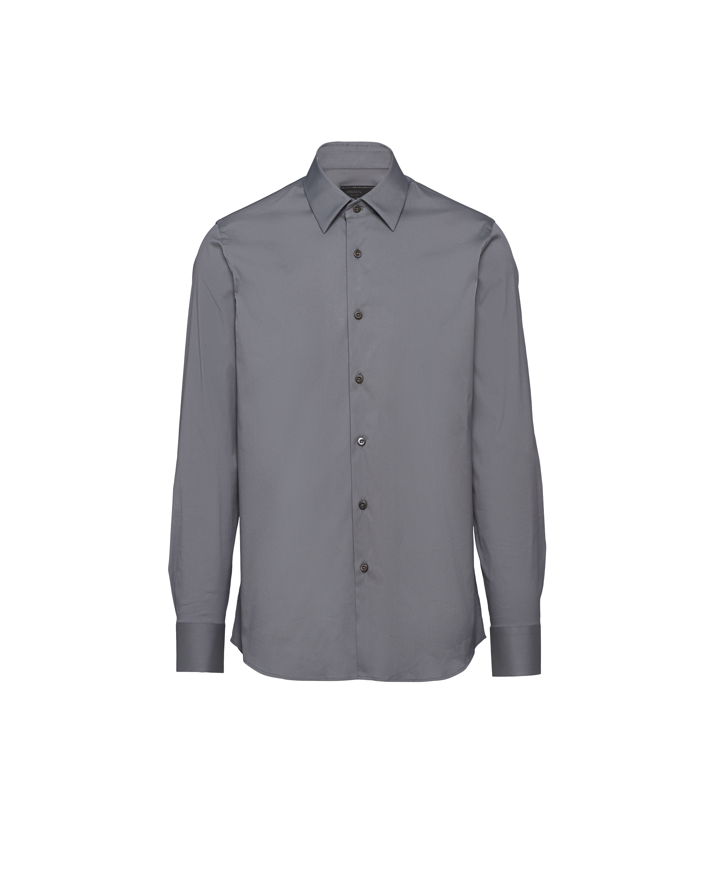 Iron Gray Stretch Poplin Shirt | Prada