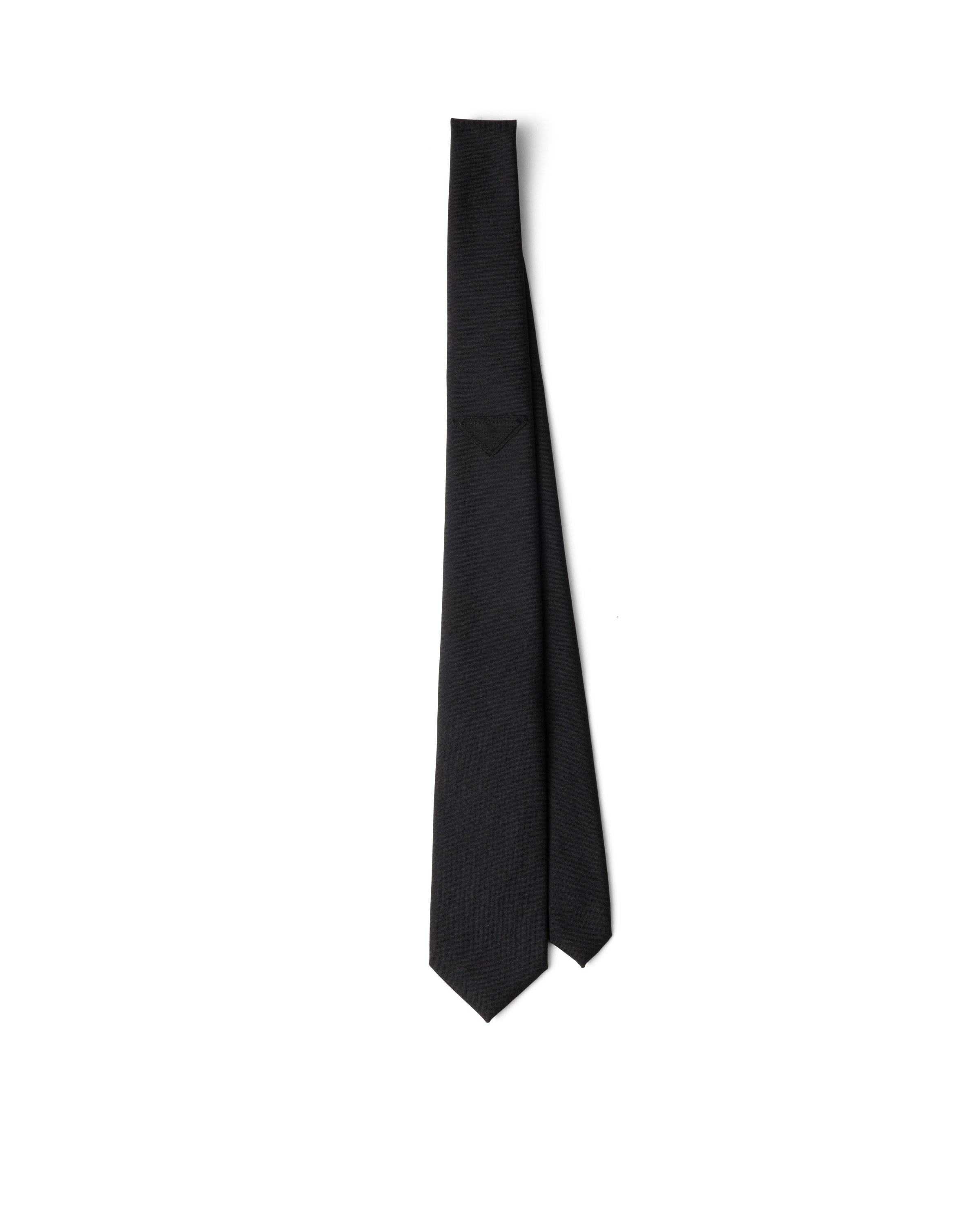 Prada Cravate En Mohair Et Soie, Homme, Noir, Taille R150