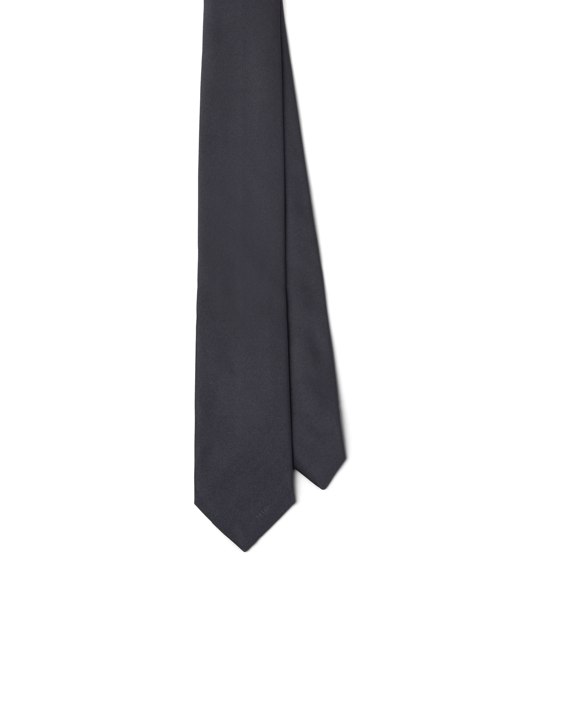 Prada Satin Tie In Smoky Gray