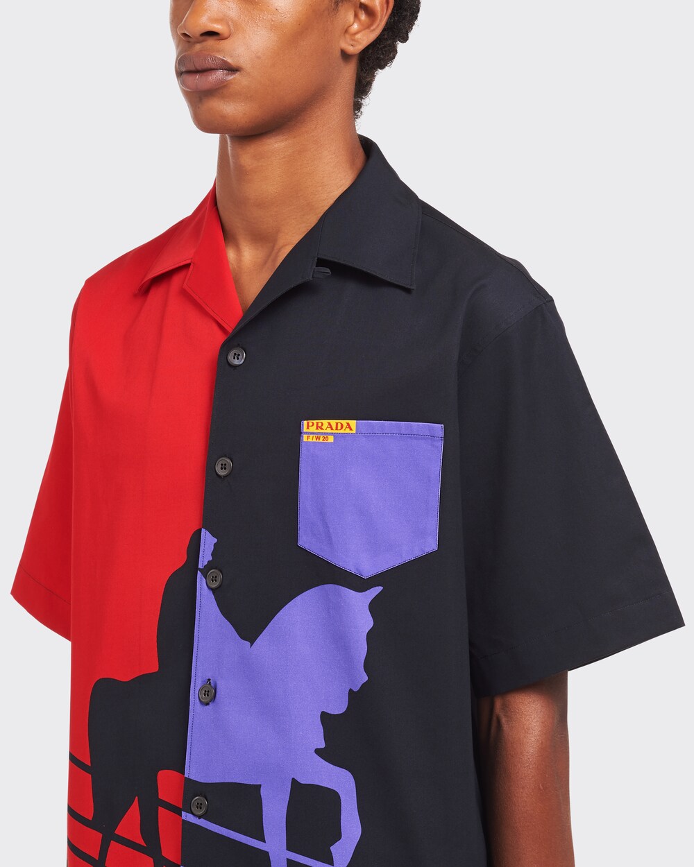 prada double match heavy cotton shirt