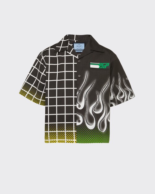 Grass/lemon Double Match heavy cotton shirt | Prada