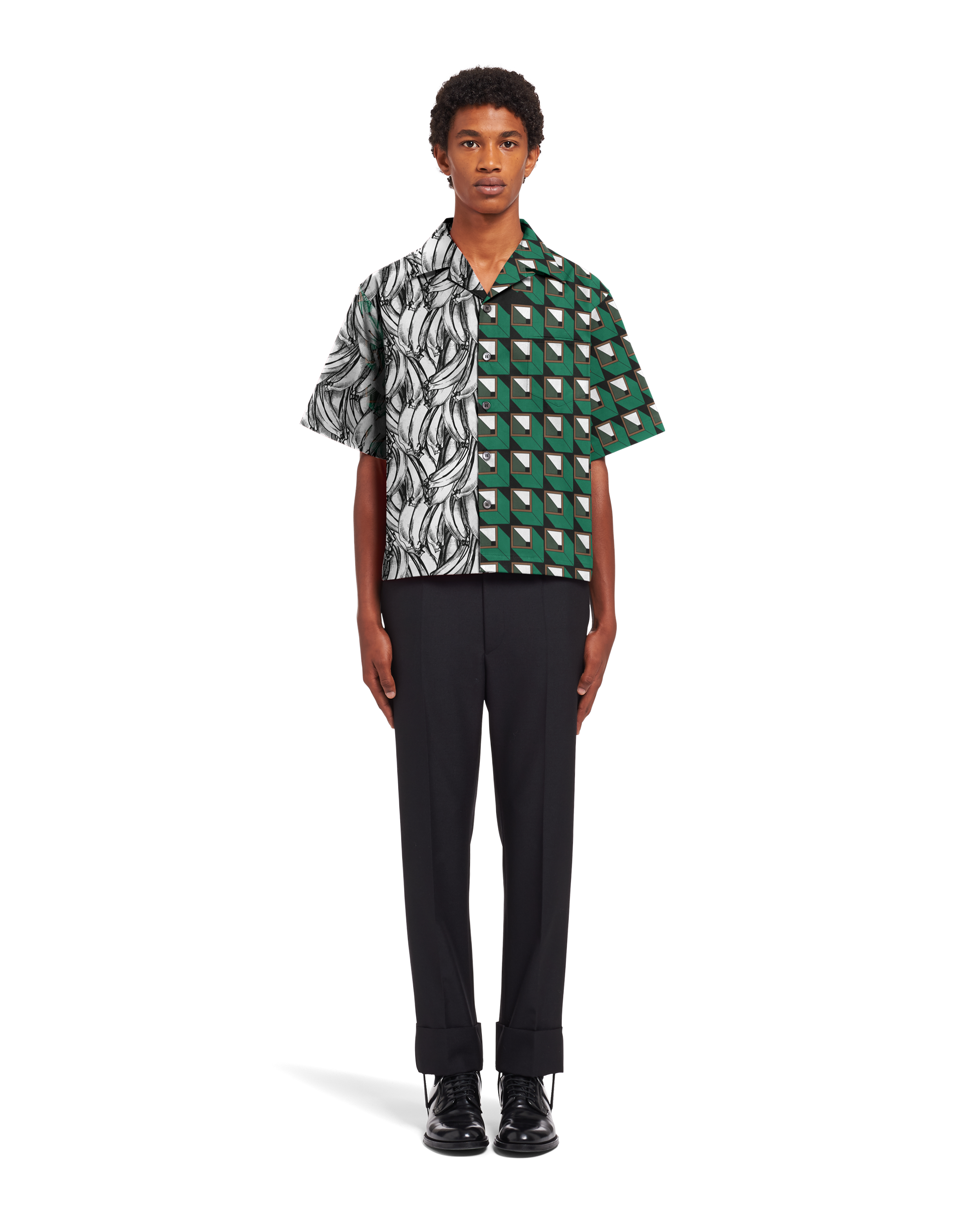 prada double match heavy cotton shirt
