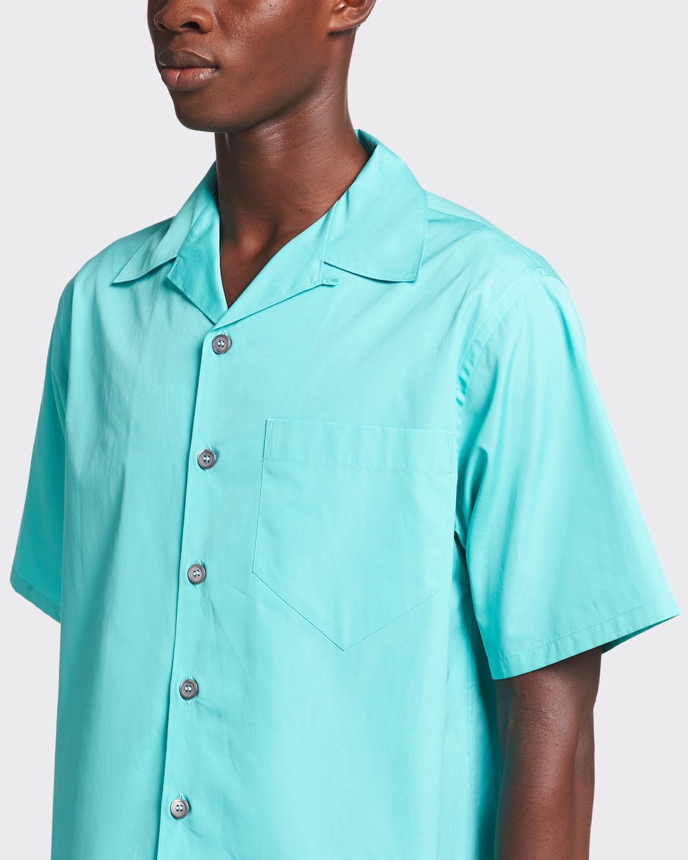 Jade Green Short-sleeved cotton shirt 