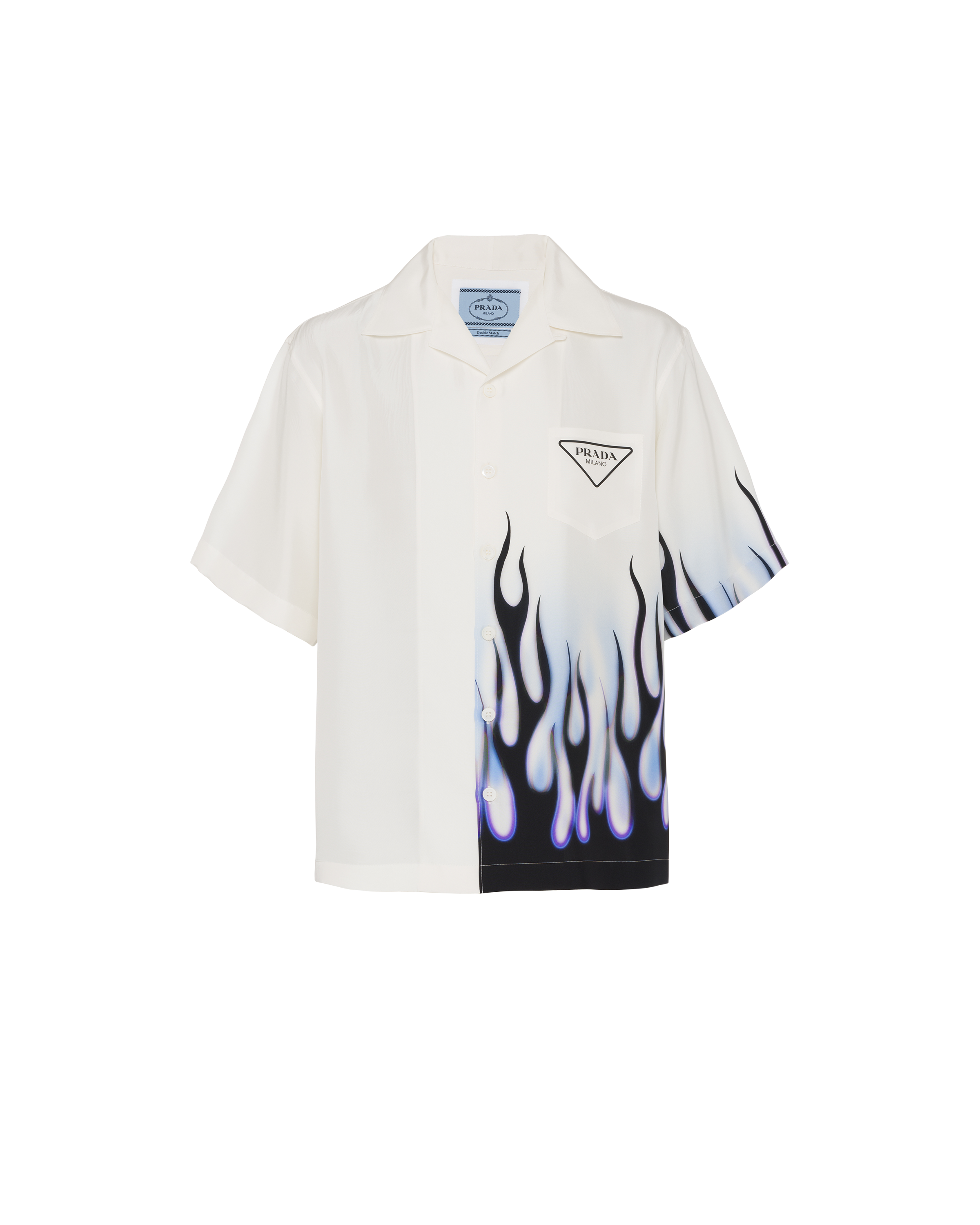 Top 71+ imagen prada flame shirt white