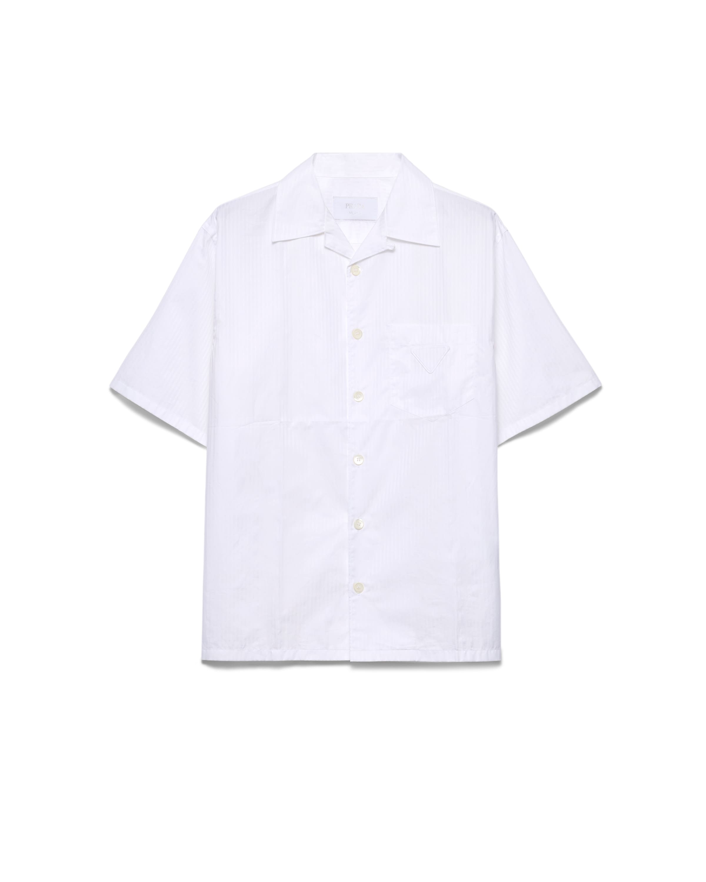 Prada Chemise Bowling En Coton, Homme, Blanc, Taille L