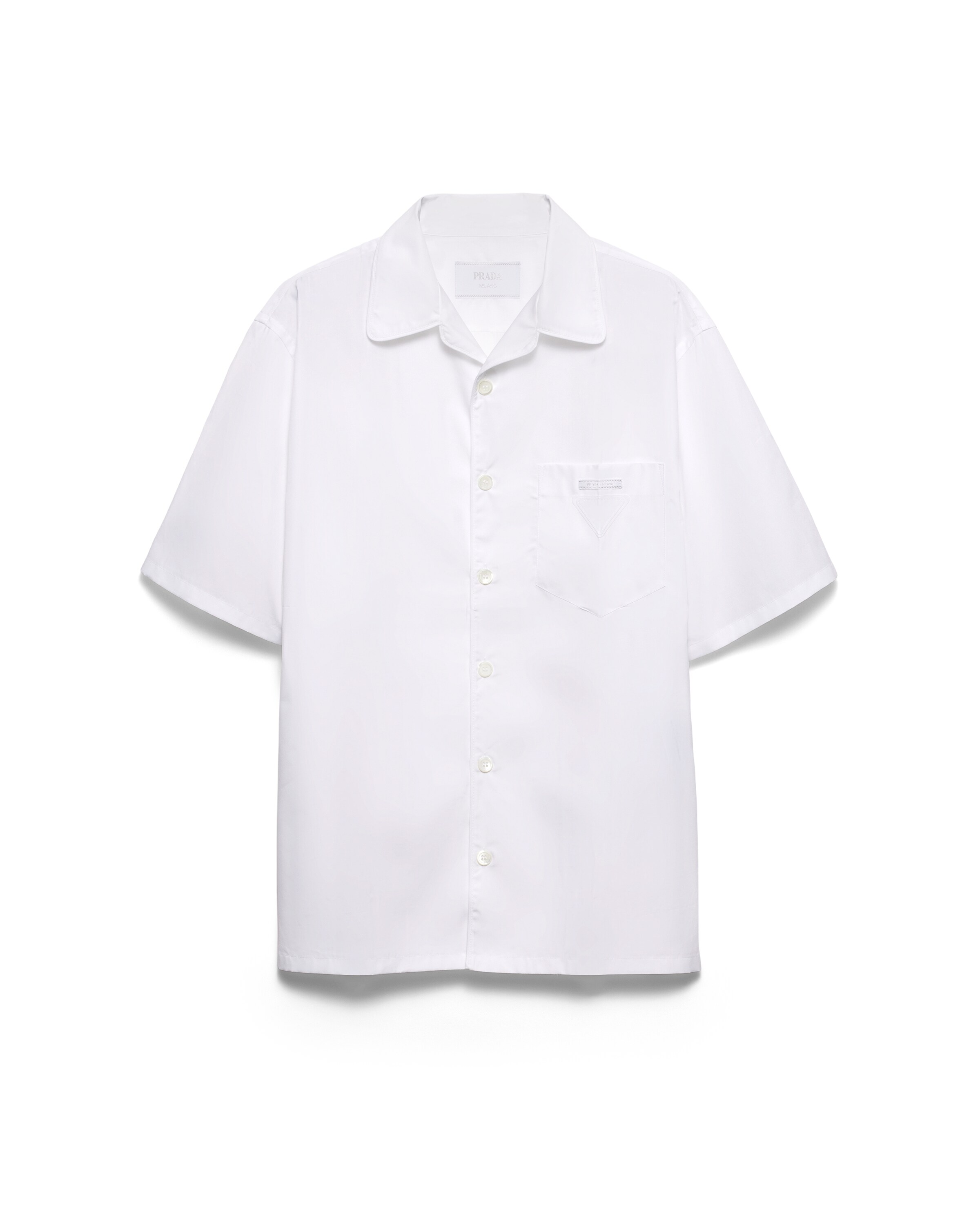 Prada Chemise Bowling En Coton, Homme, Blanc, Taille XL