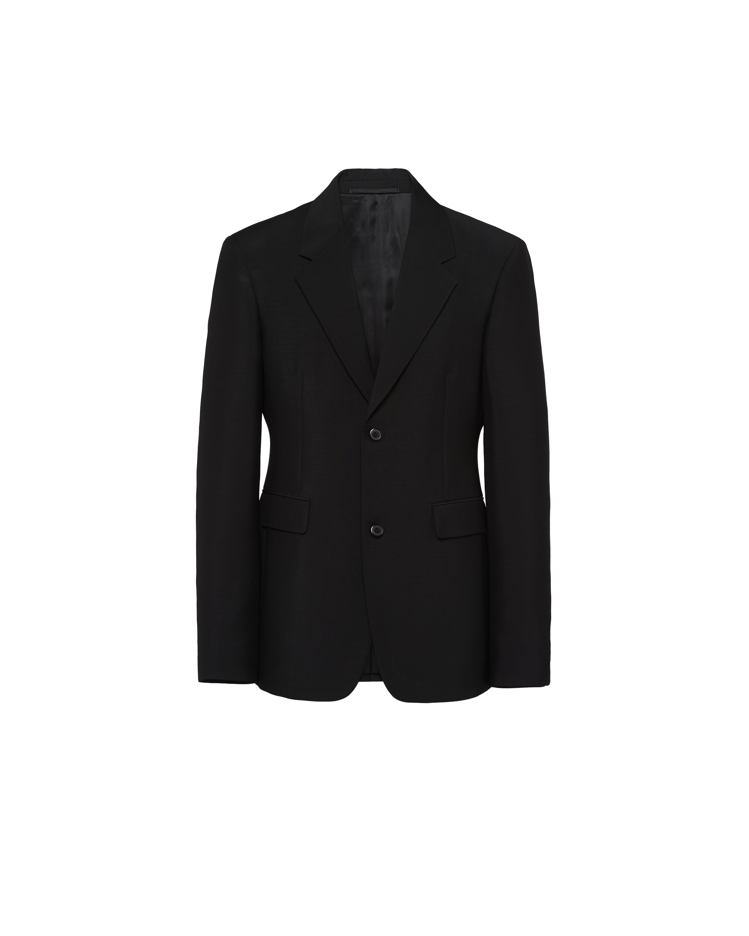 Prada Single-breasted Mohair Wool Jacket In Black