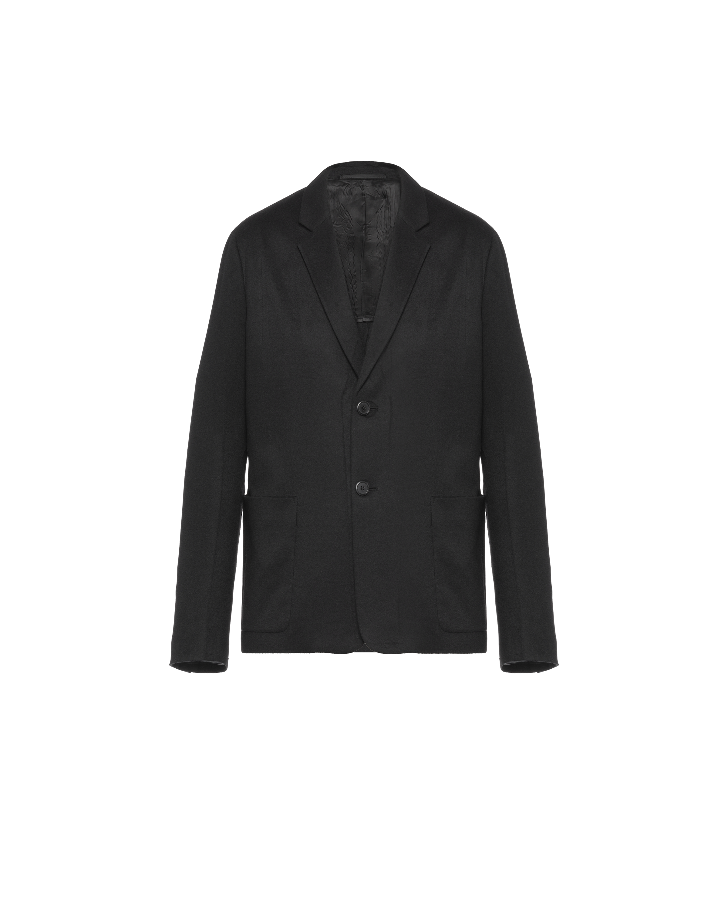 Prada Single-breasted Cashmere Jacket In Black