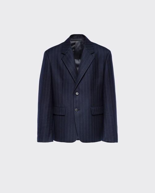 Prada Single-breasted pinstriped wool jacket 1