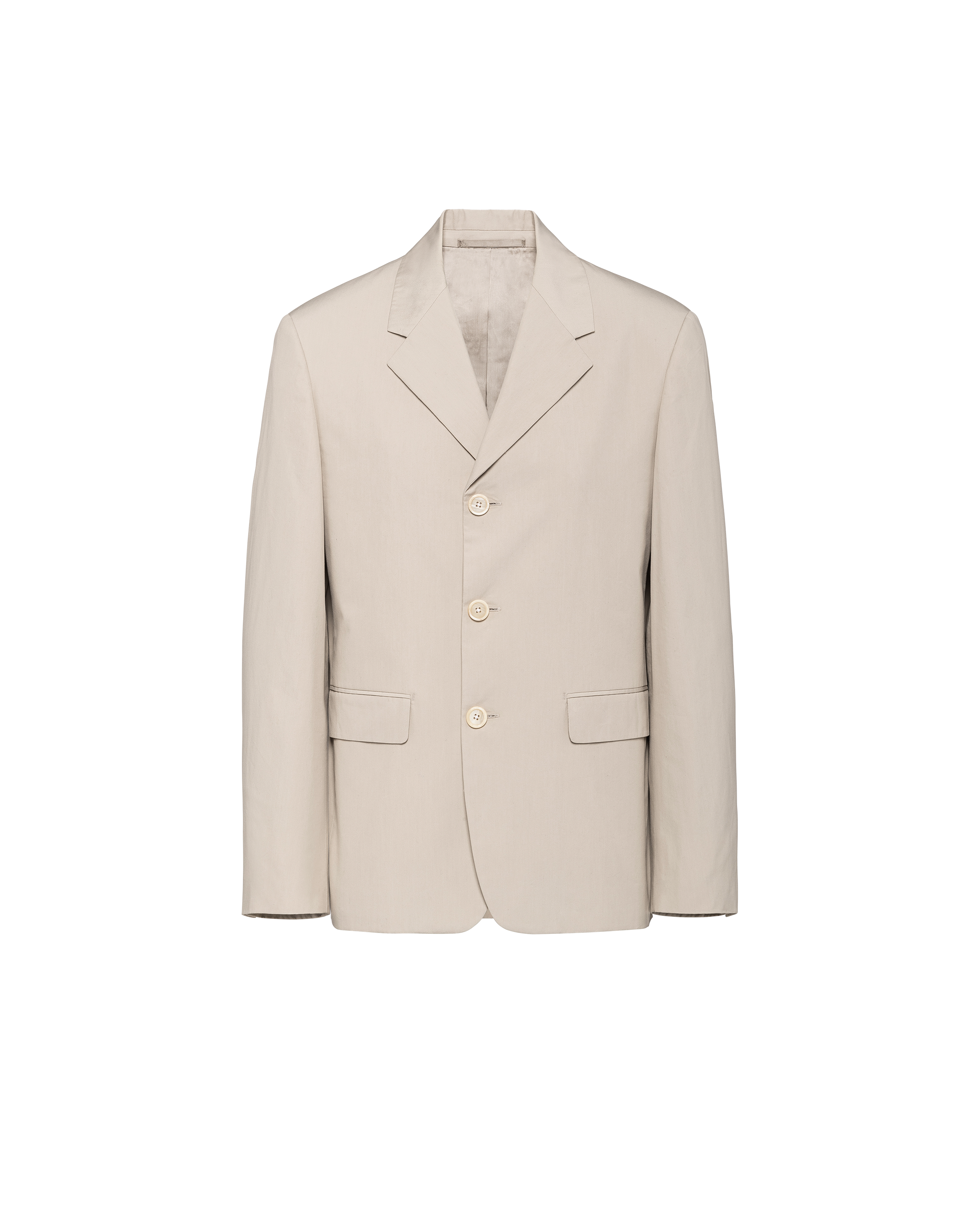 Prada Triangle Logo Single-breasted Blazer In Limestone