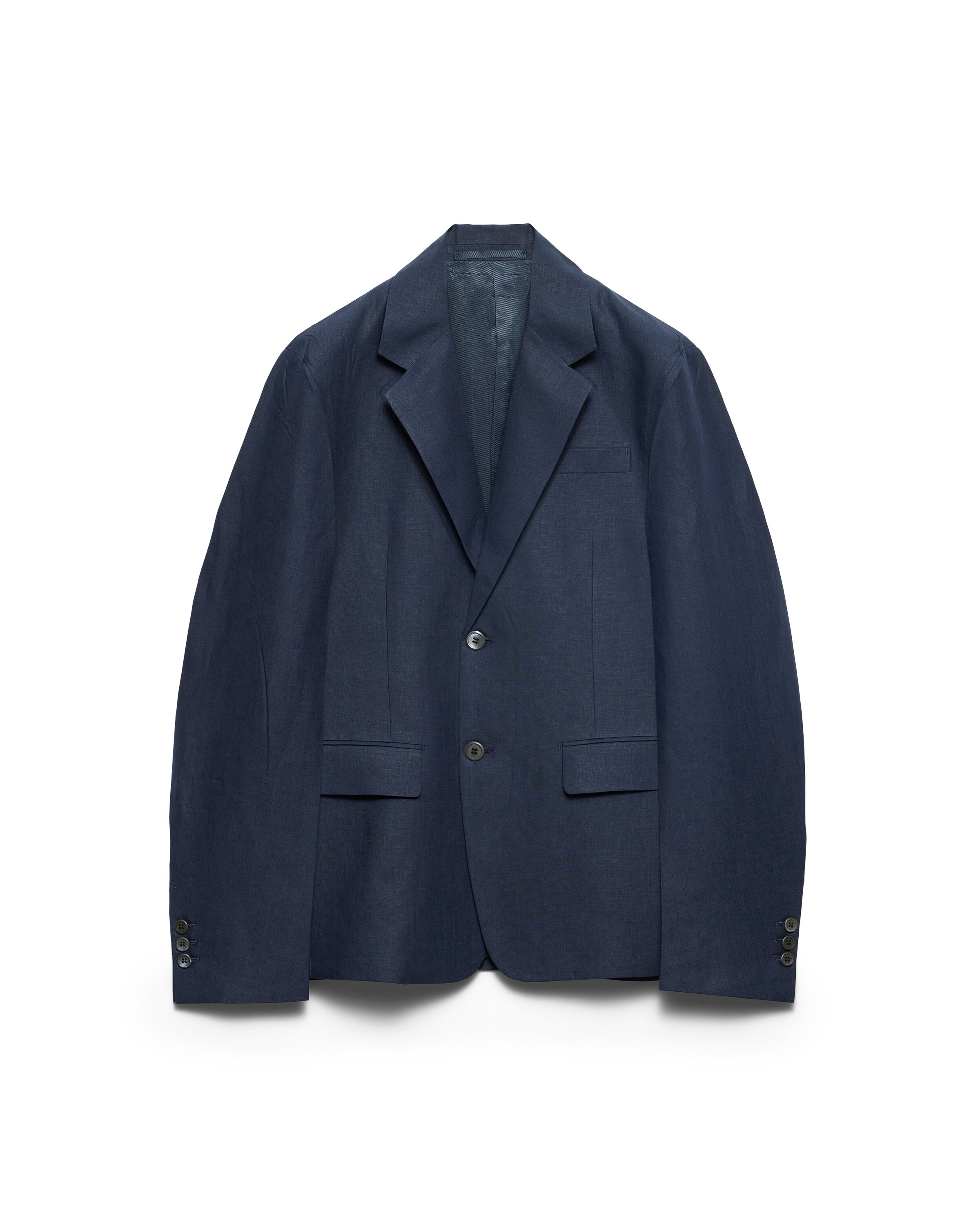 Prada Giacca Monopetto In Lino, Uomo, Baltico, Taglia 52R