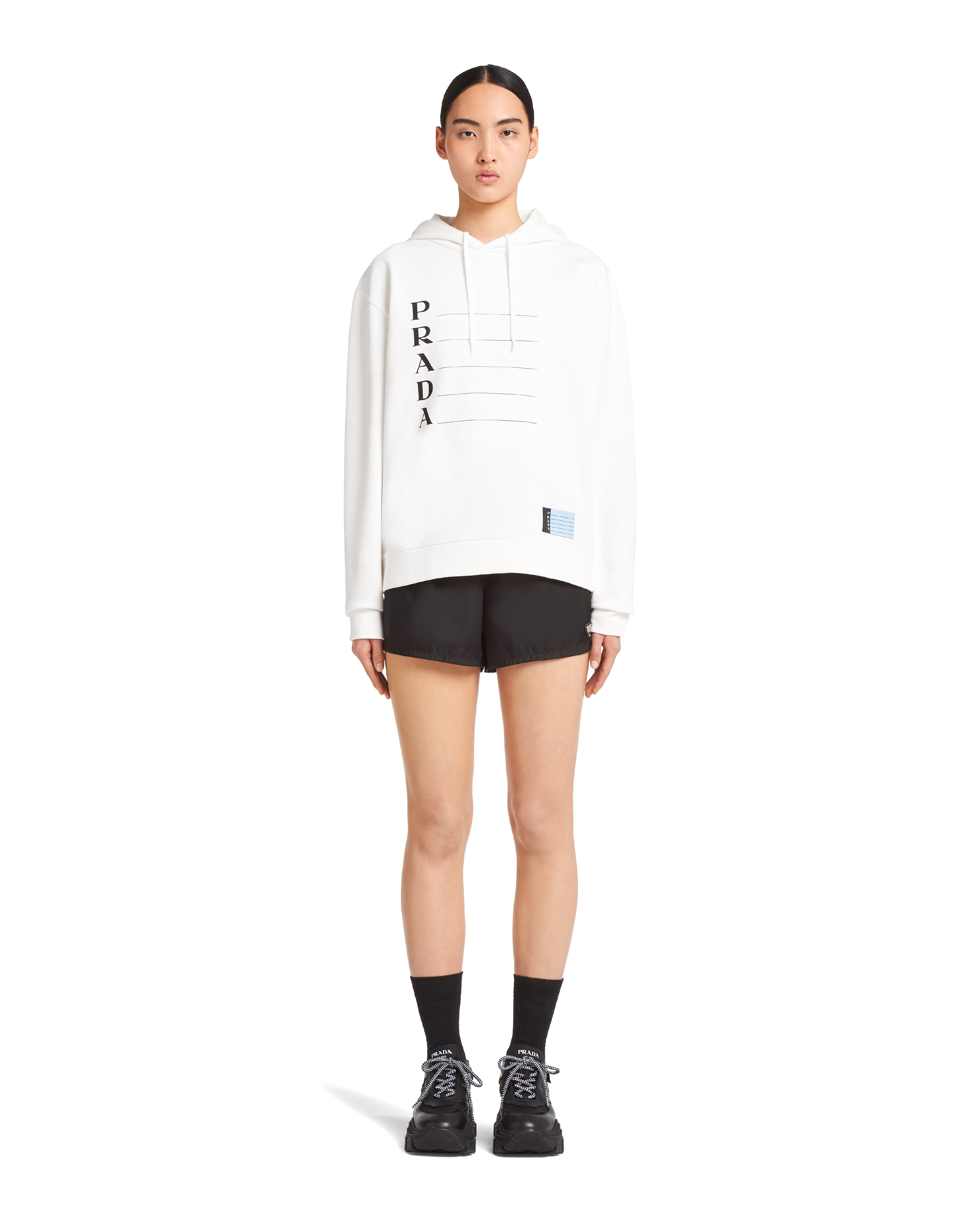 prada white hoodie
