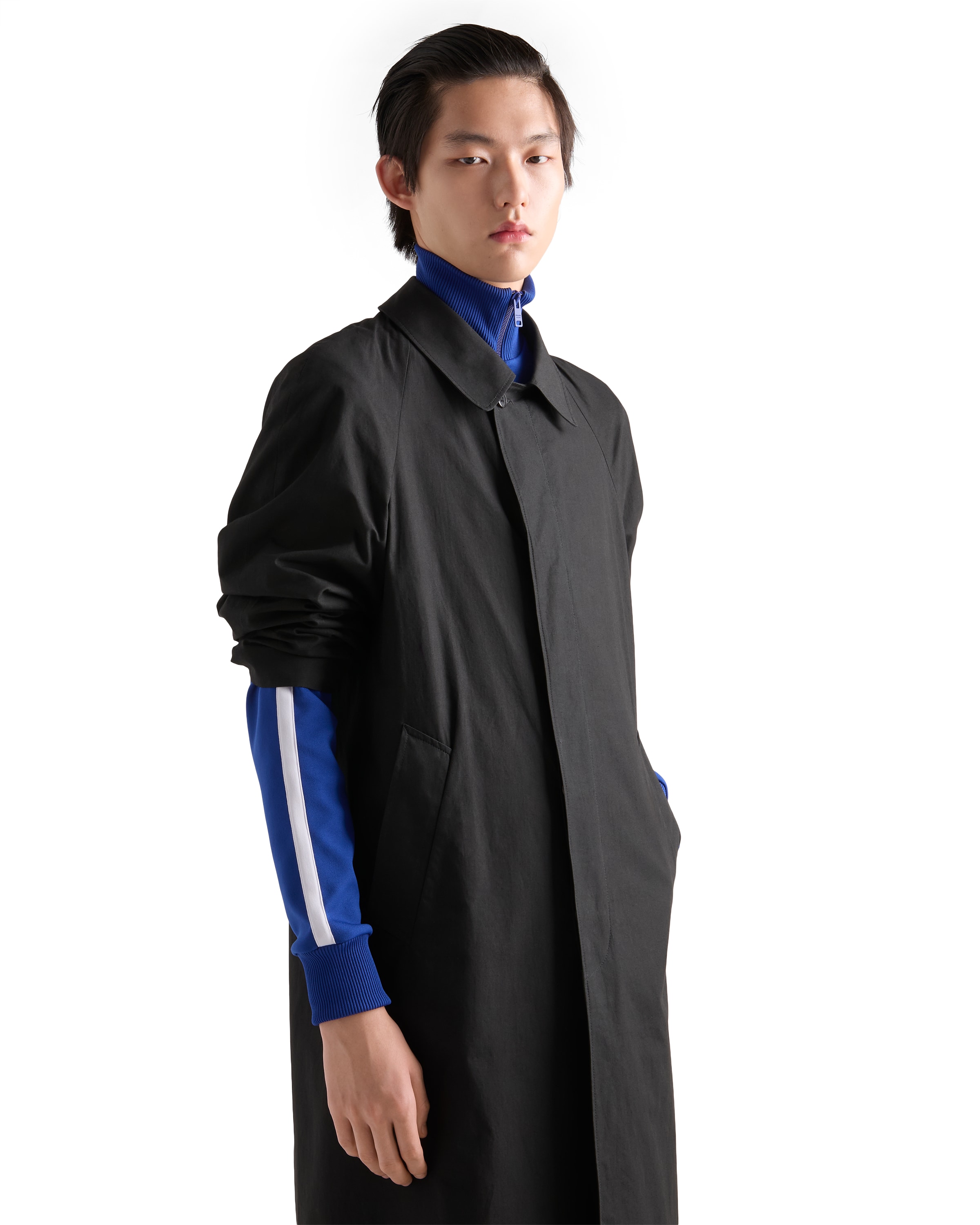 Prada Men's Technical Fabric Blouson Jacket In Blue