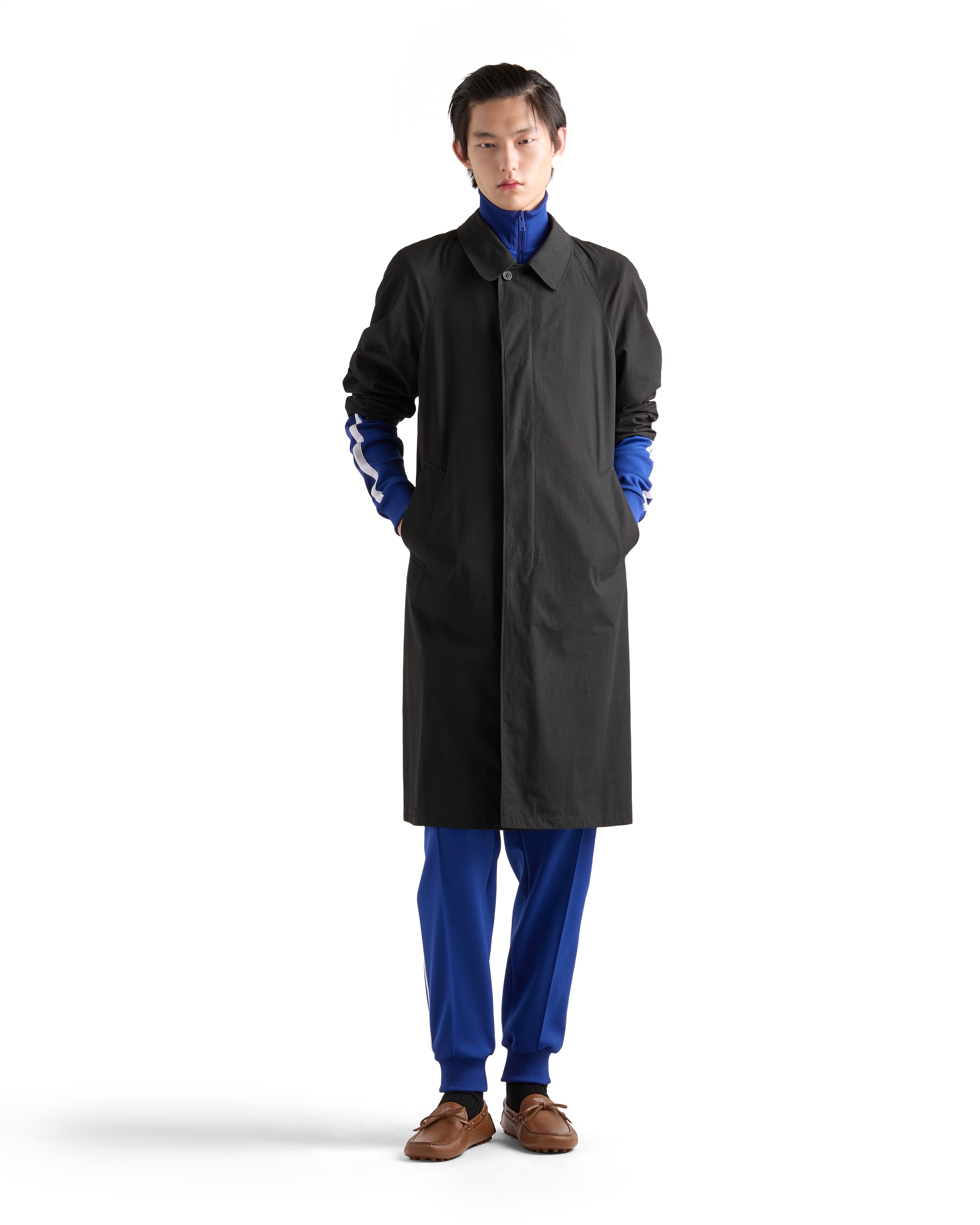 Prada Men's Technical Fabric Blouson Jacket In Blue