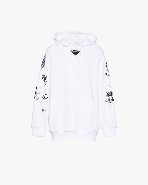 prada white hoodie