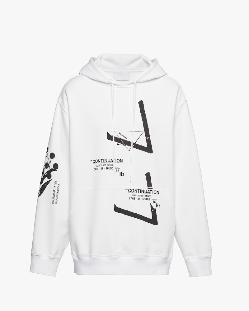 prada white hoodie