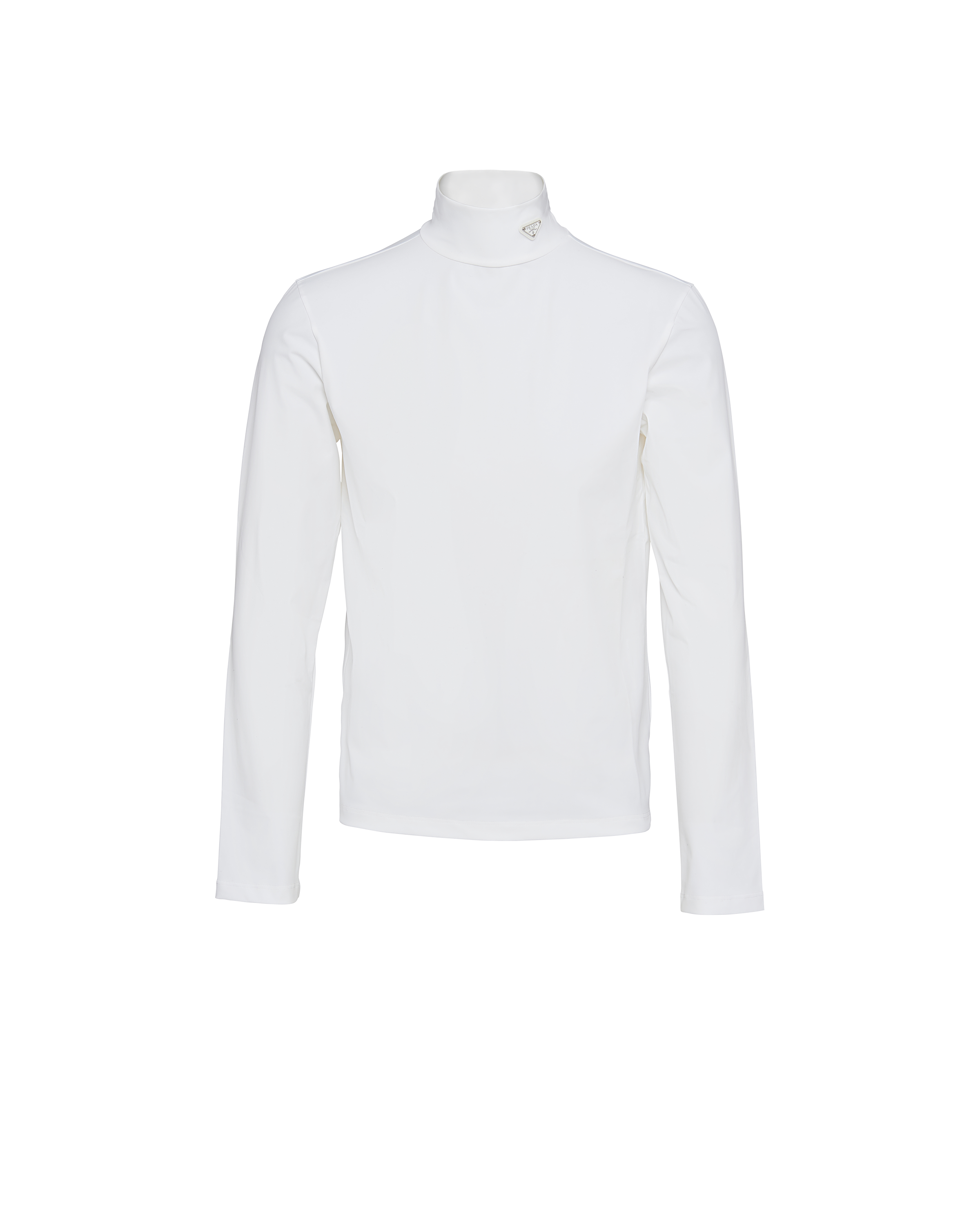 Prada Stretch Cotton Turtleneck In White