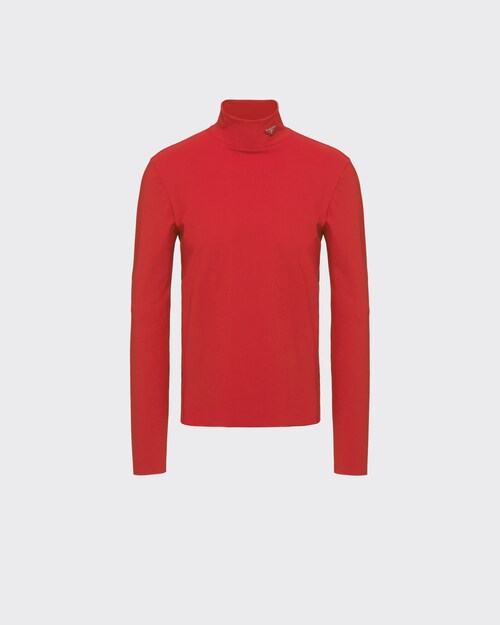 Red high neck t shirt