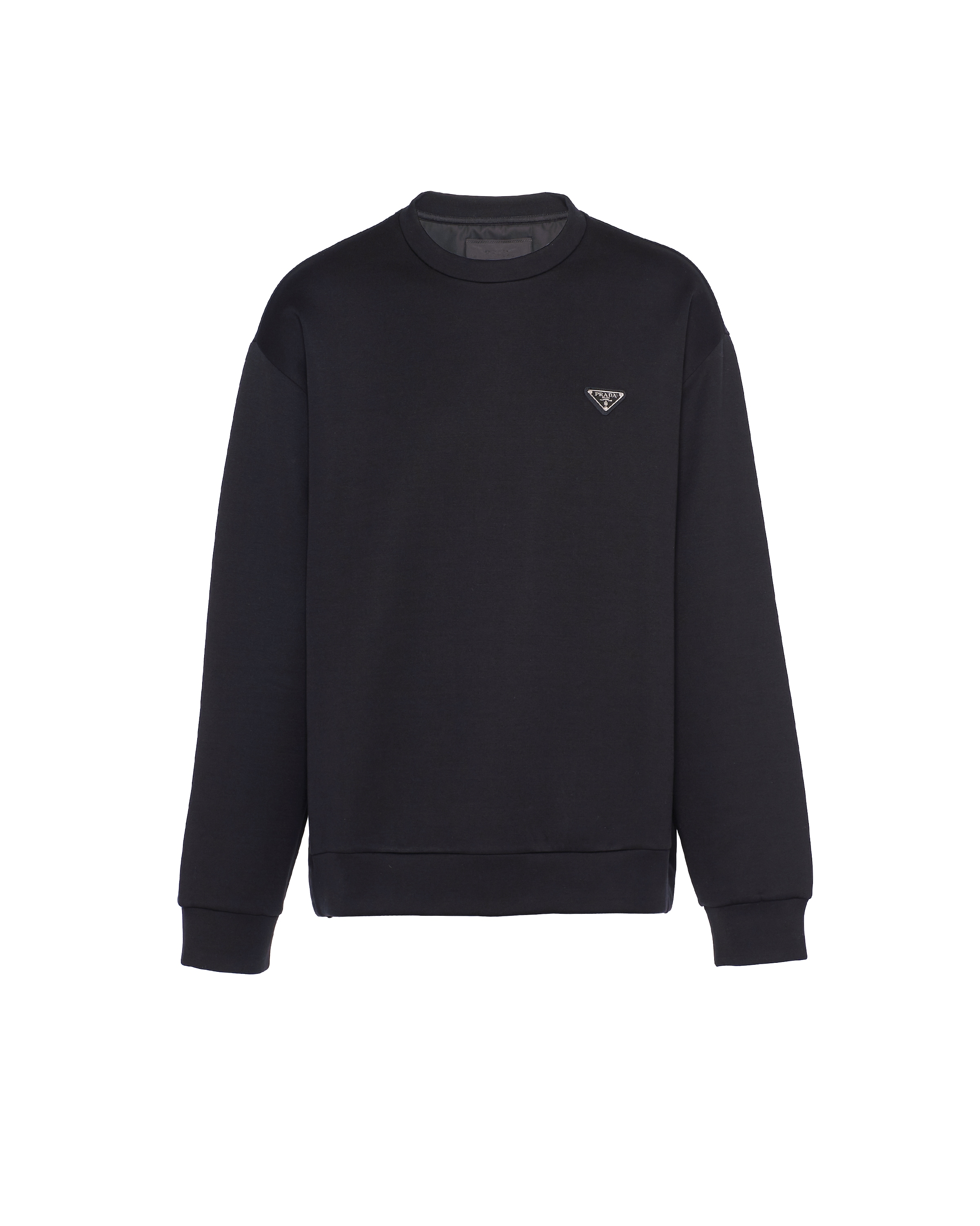 Prada Triangle-logo Crewneck Sweatshirt In Blue
