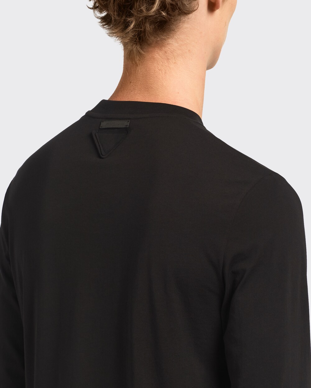 Black Long-sleeved jersey T-shirt | Prada