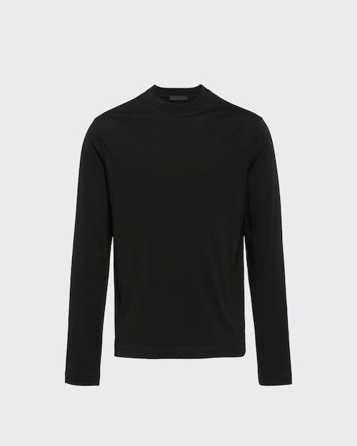 Black Long-sleeved jersey T-shirt | Prada