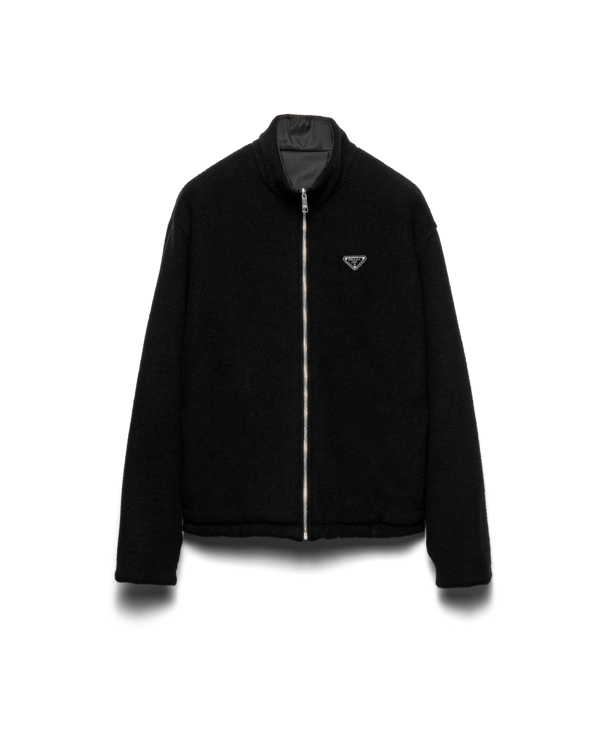 Prada Cardigan Réversible En Molleton Et Cachemire, Homme, Noir/noir, Taille L