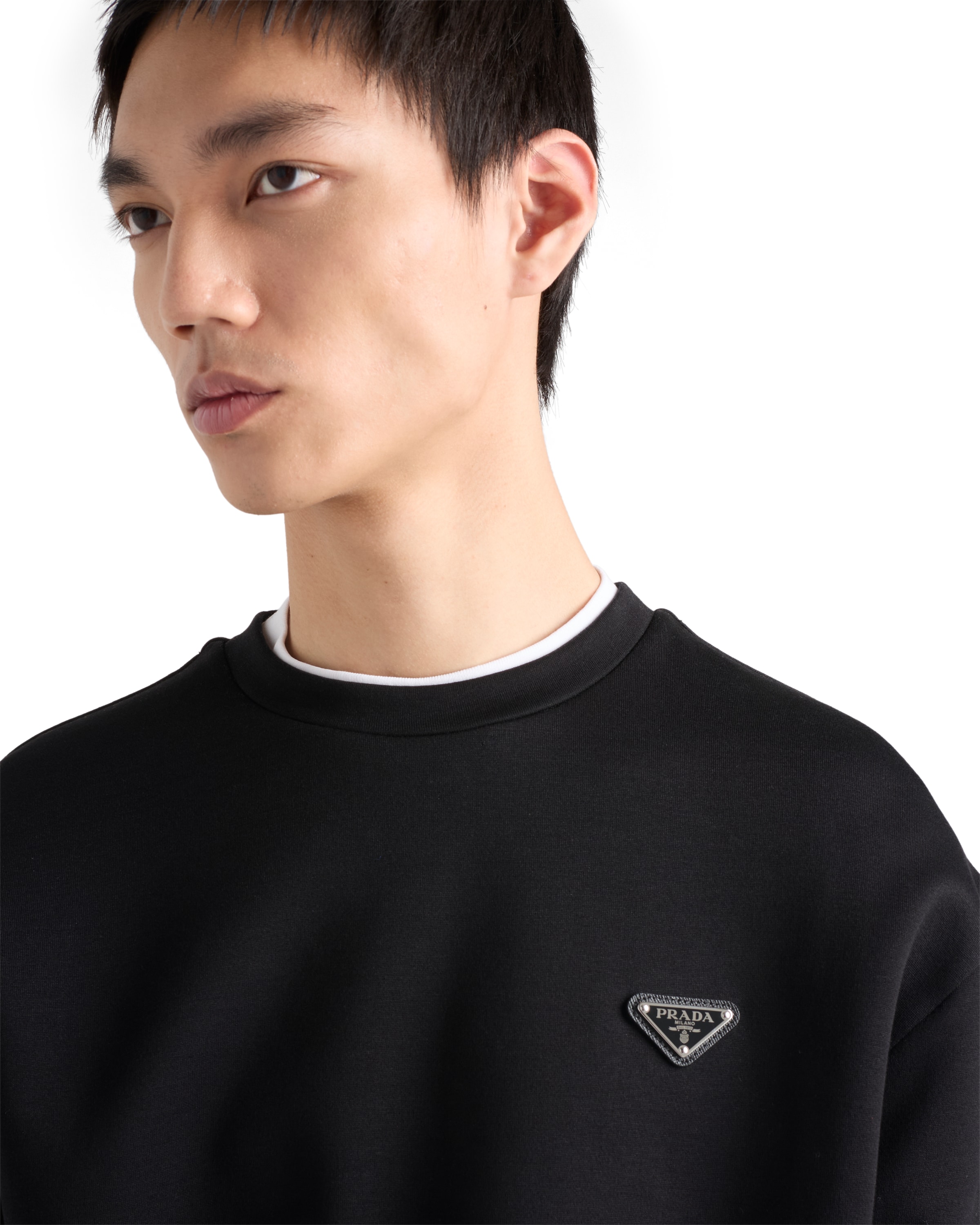 Prada Men's Technical Cotton Sweatshirt In Black