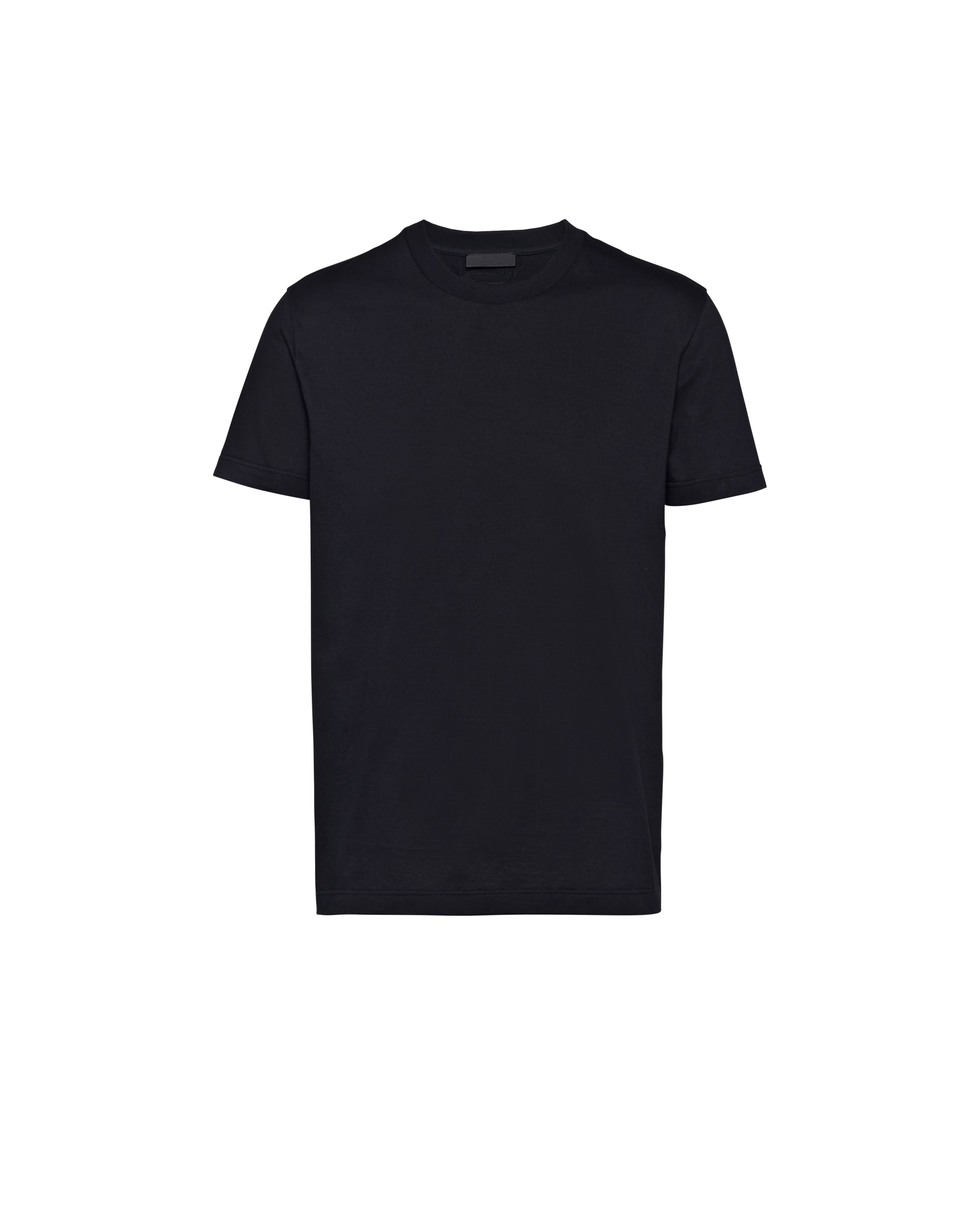 Prada Cotton Triangle T-shirt In Blue