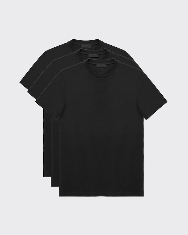 Three Pack Cotton Jersey T-Shirts - Black Three Pack Cotton Jersey T-Shirts - Black