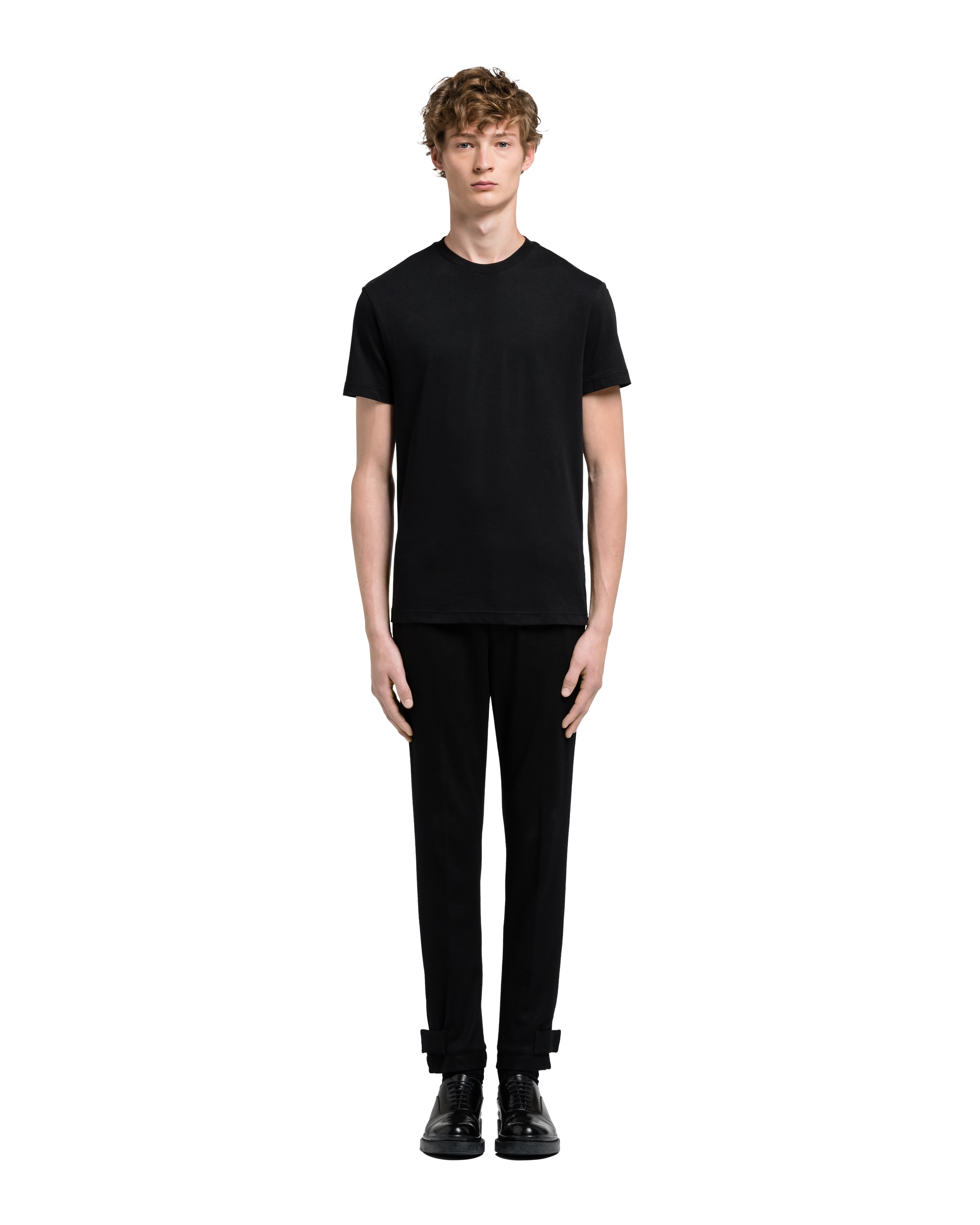 Black Three Pack Cotton Jersey TShirts Prada