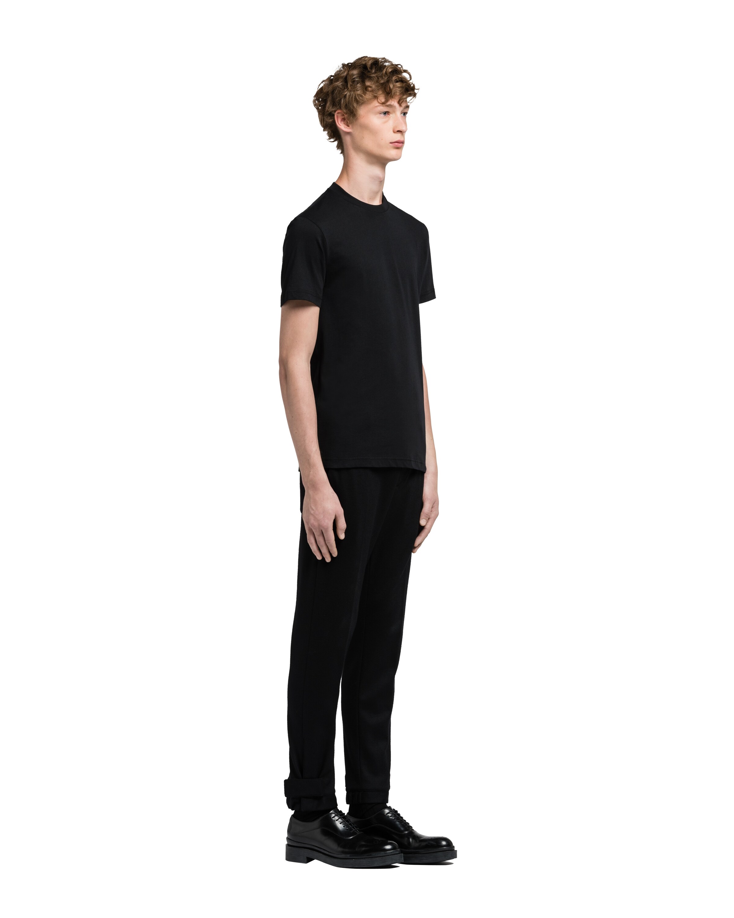 Black Three Pack Cotton Jersey TShirts Prada