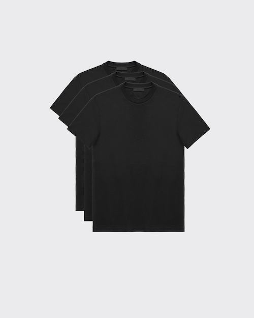 ブラック 3パック コットンジャージーTシャツ | Prada ブラック 3パック コットンジャージーTシャツ | Prada