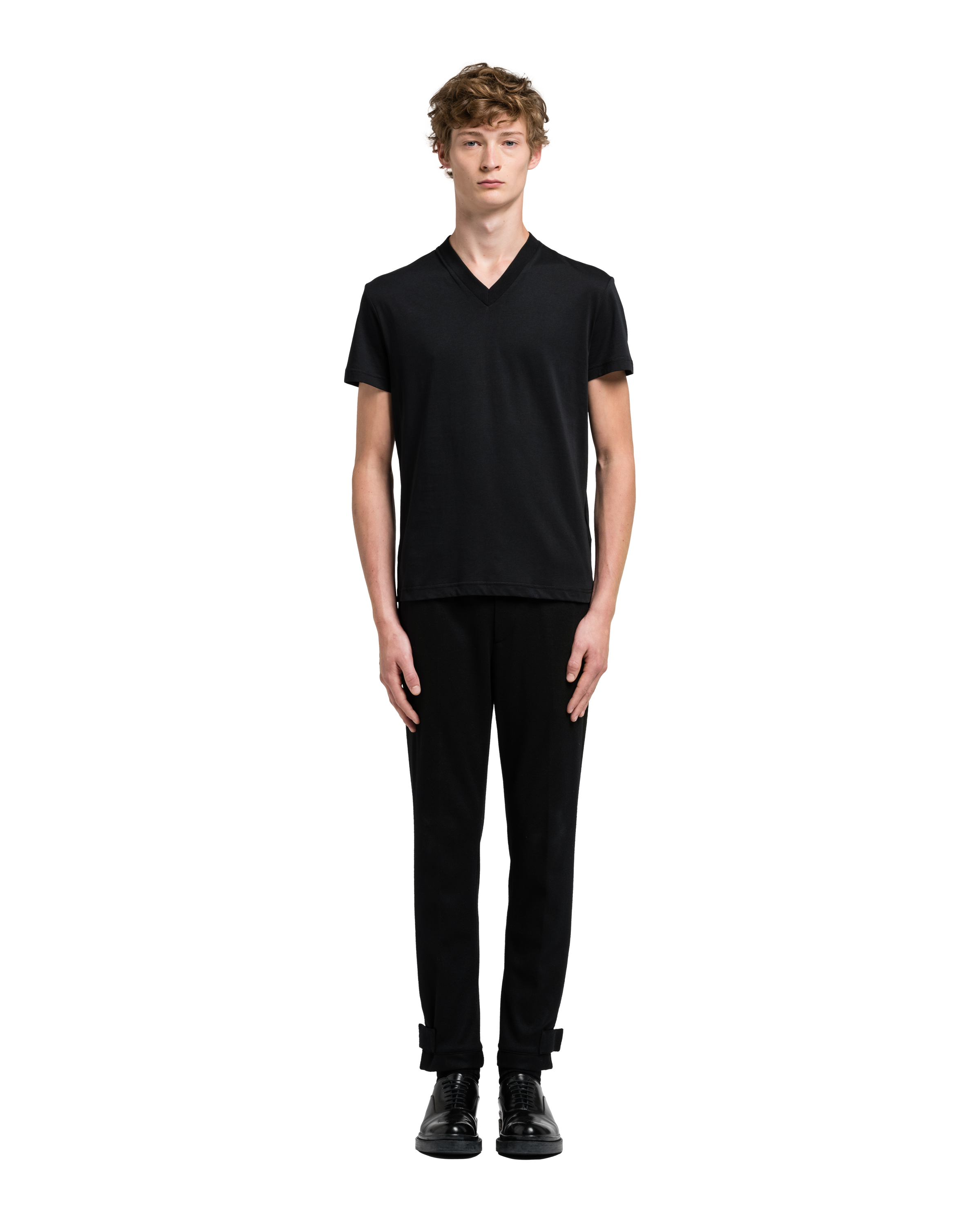 Black Three Pack Cotton Jersey T shirts PRADA