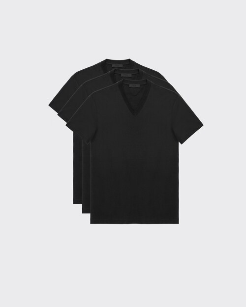 Prada Three Pack Cotton Jersey T-Shirts 1