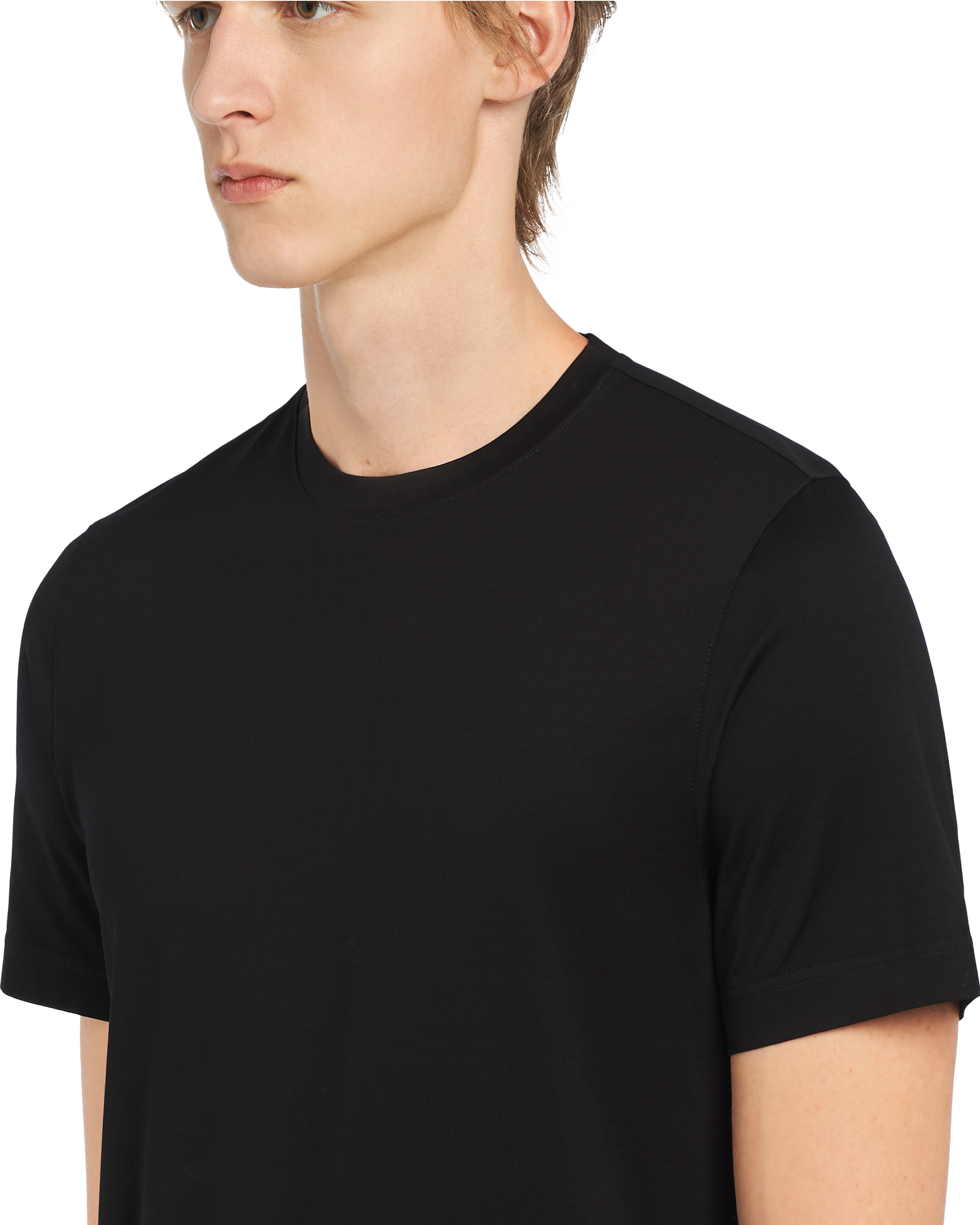 Black Stretch cotton T-shirt | Prada