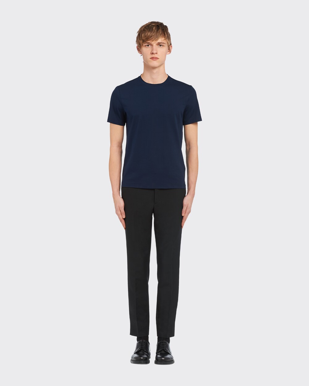 Navy Stretch cotton T-shirt | Prada