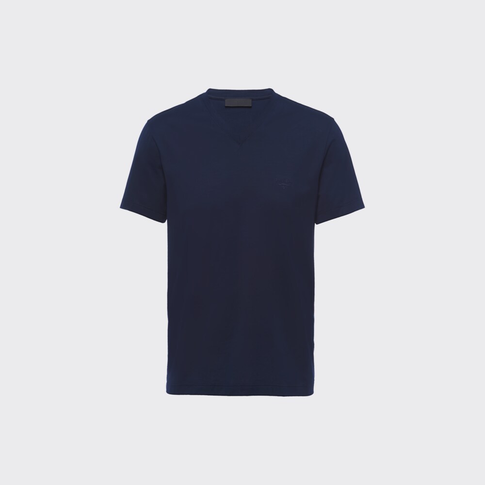 PRADA VネックTシャツ（ネイビー）